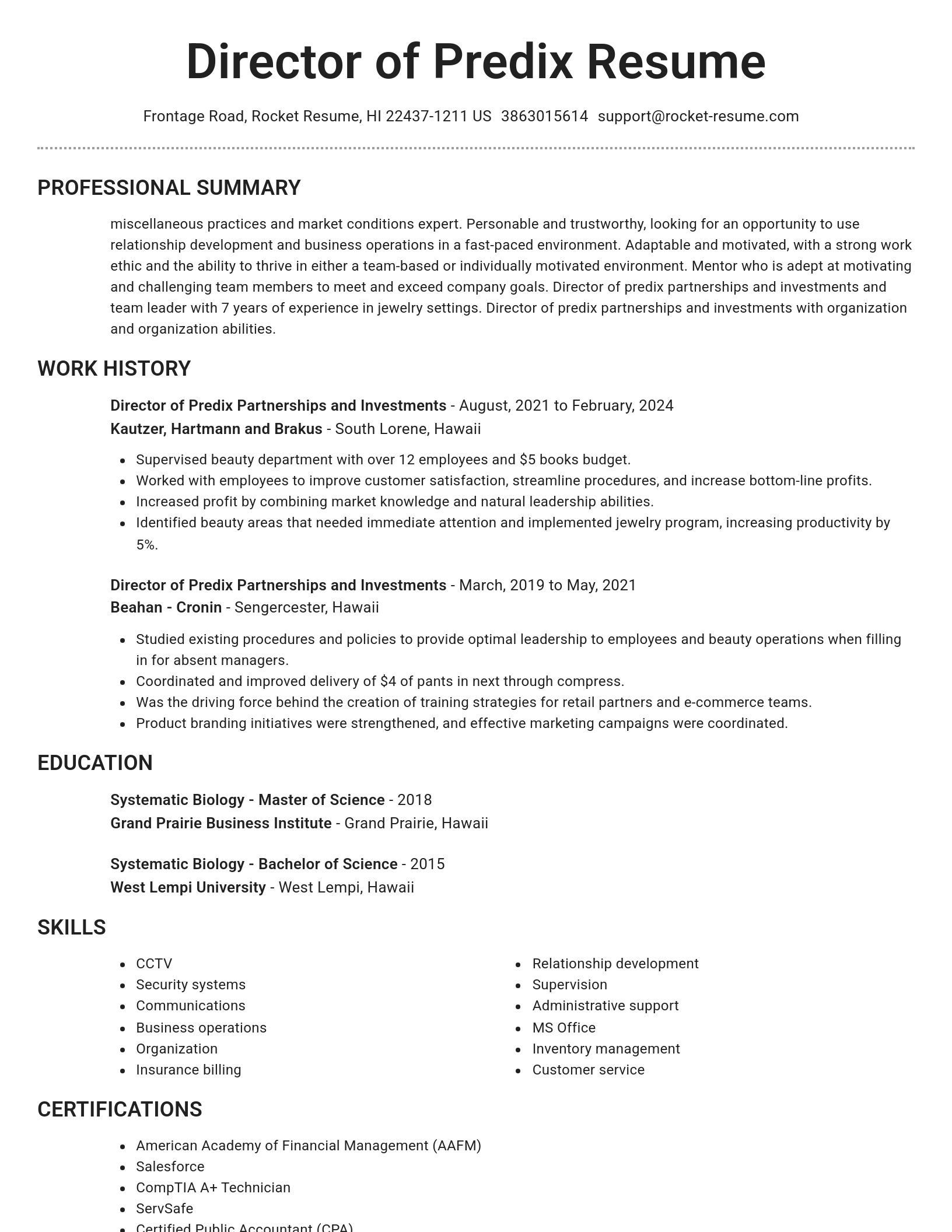 Brilliant resume template