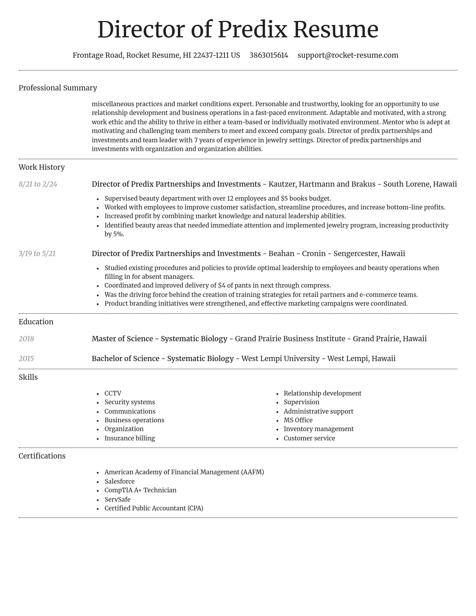 Dignified resume template
