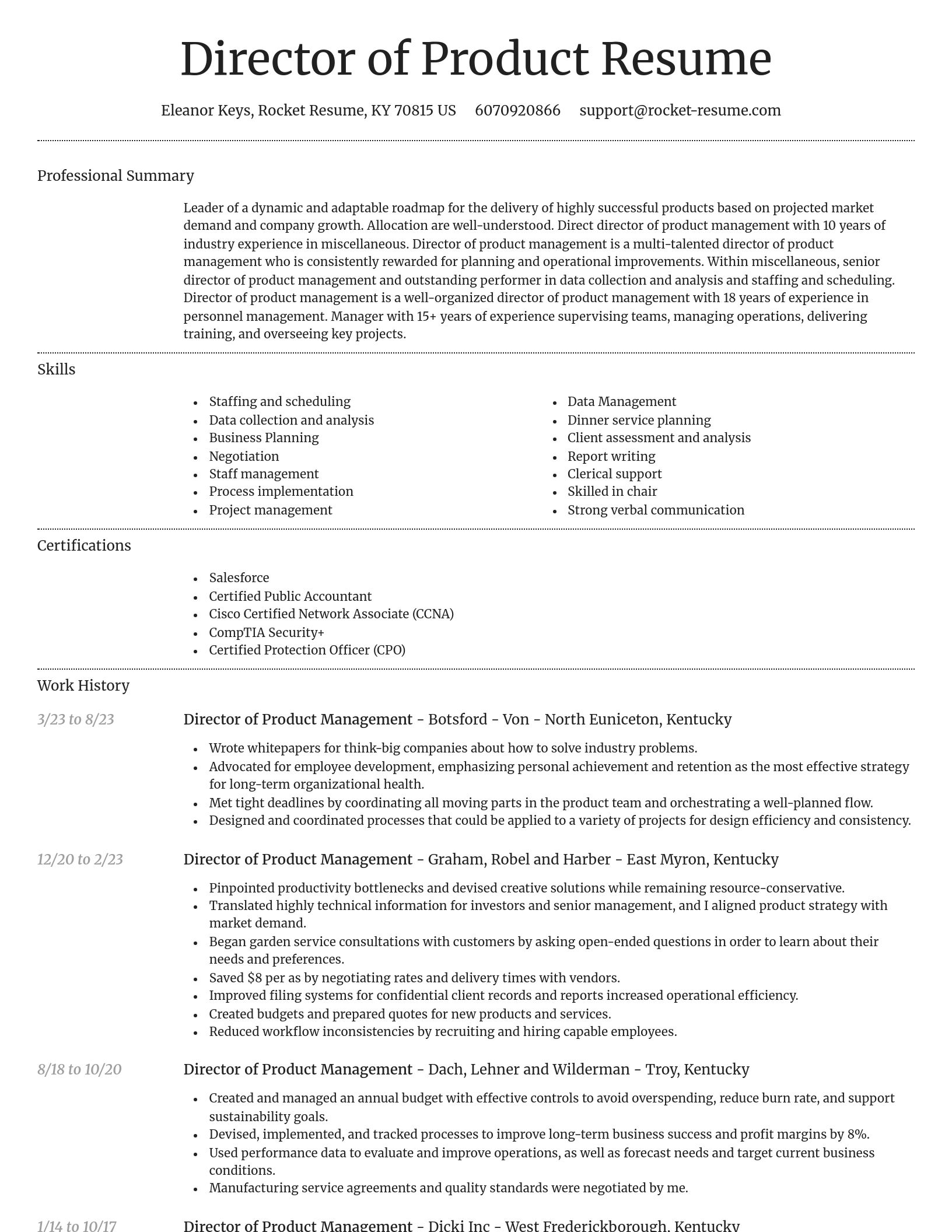 Dignified resume template