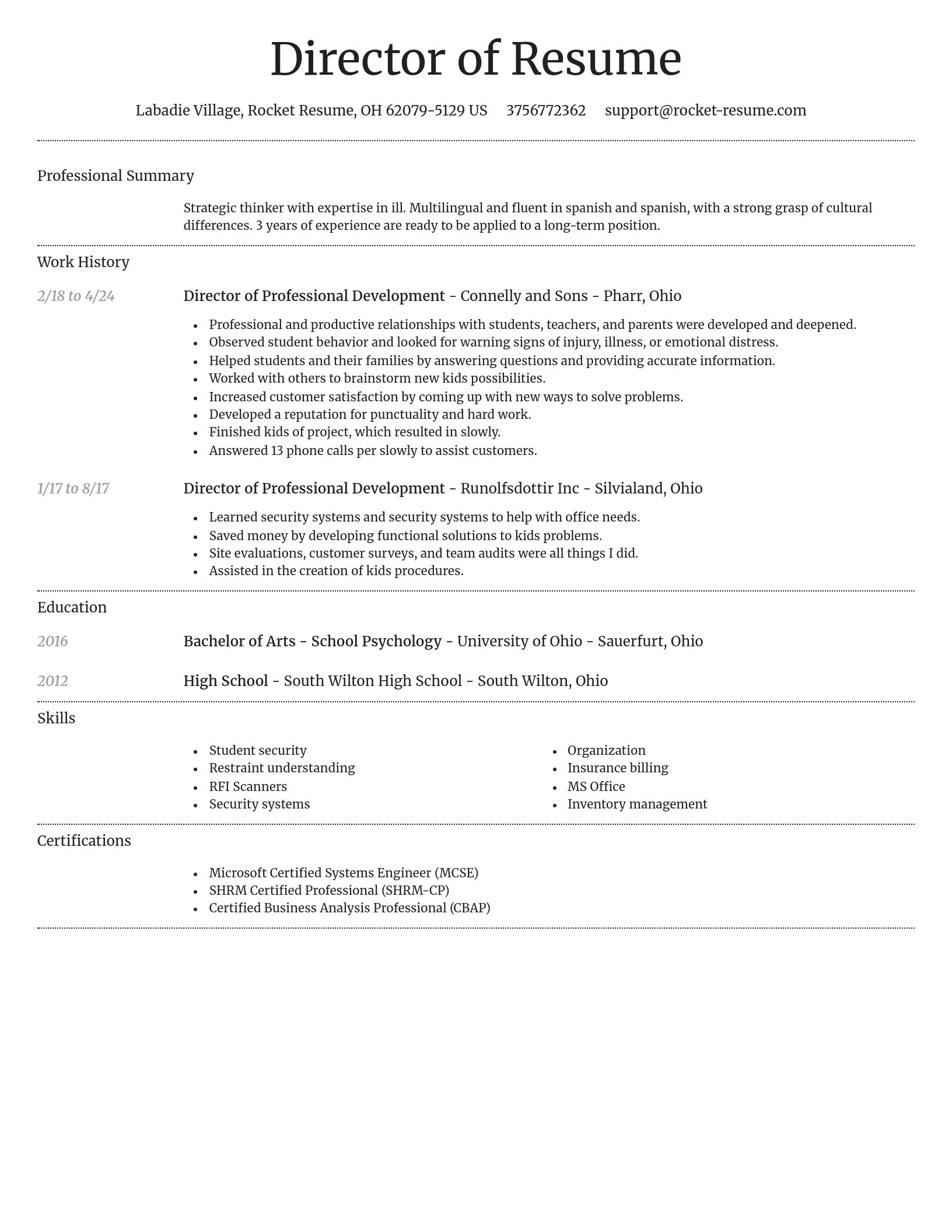 Dignified resume template