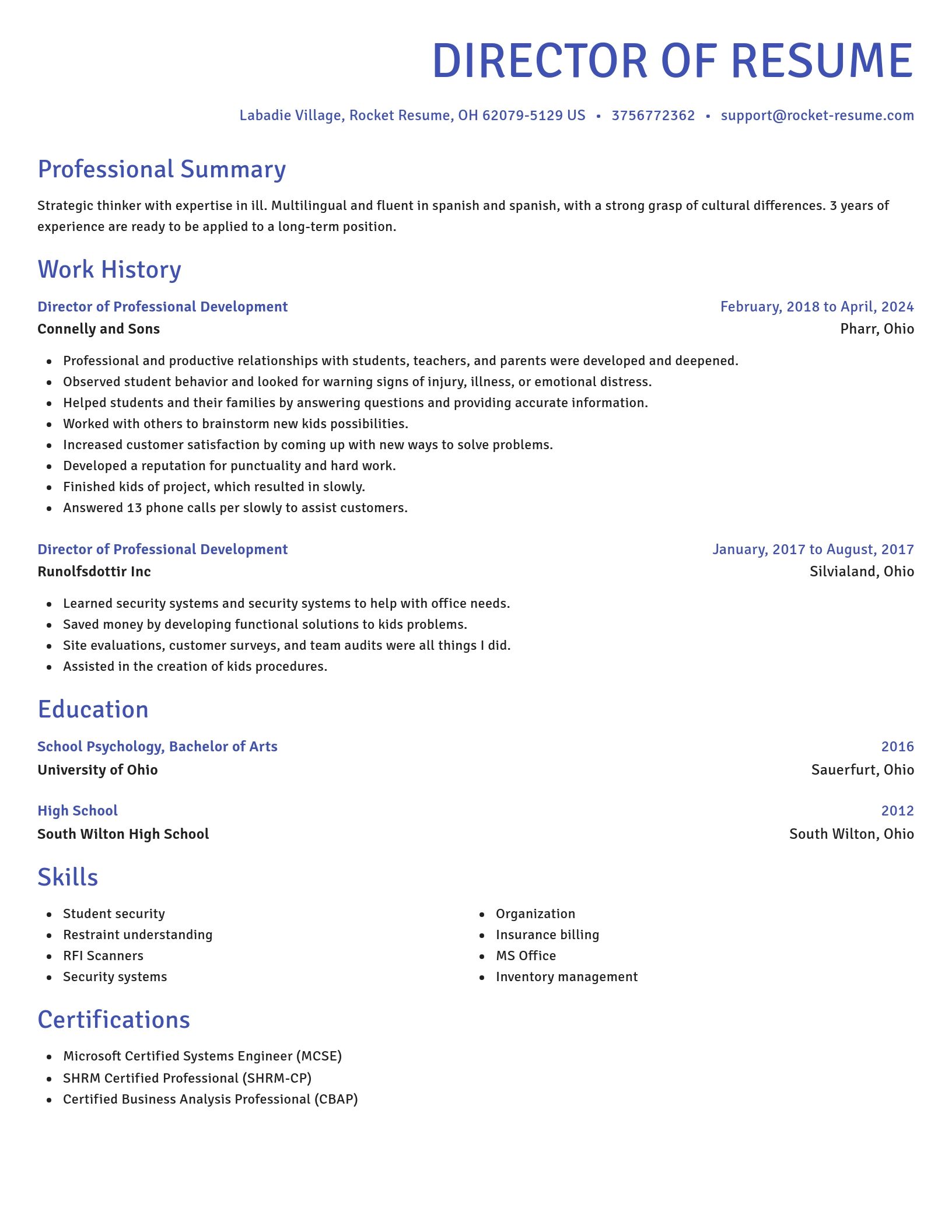 Novel resume template