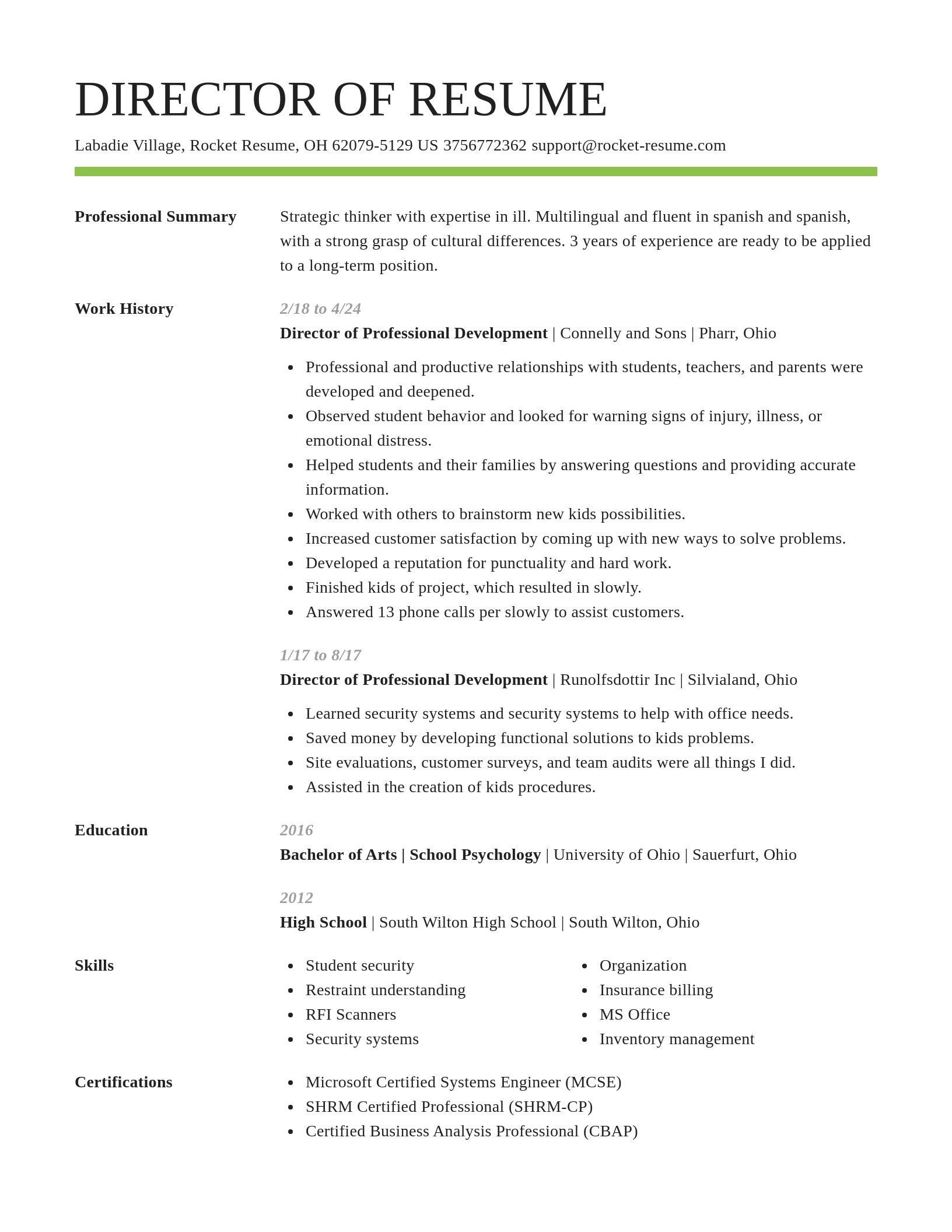 Smart resume template