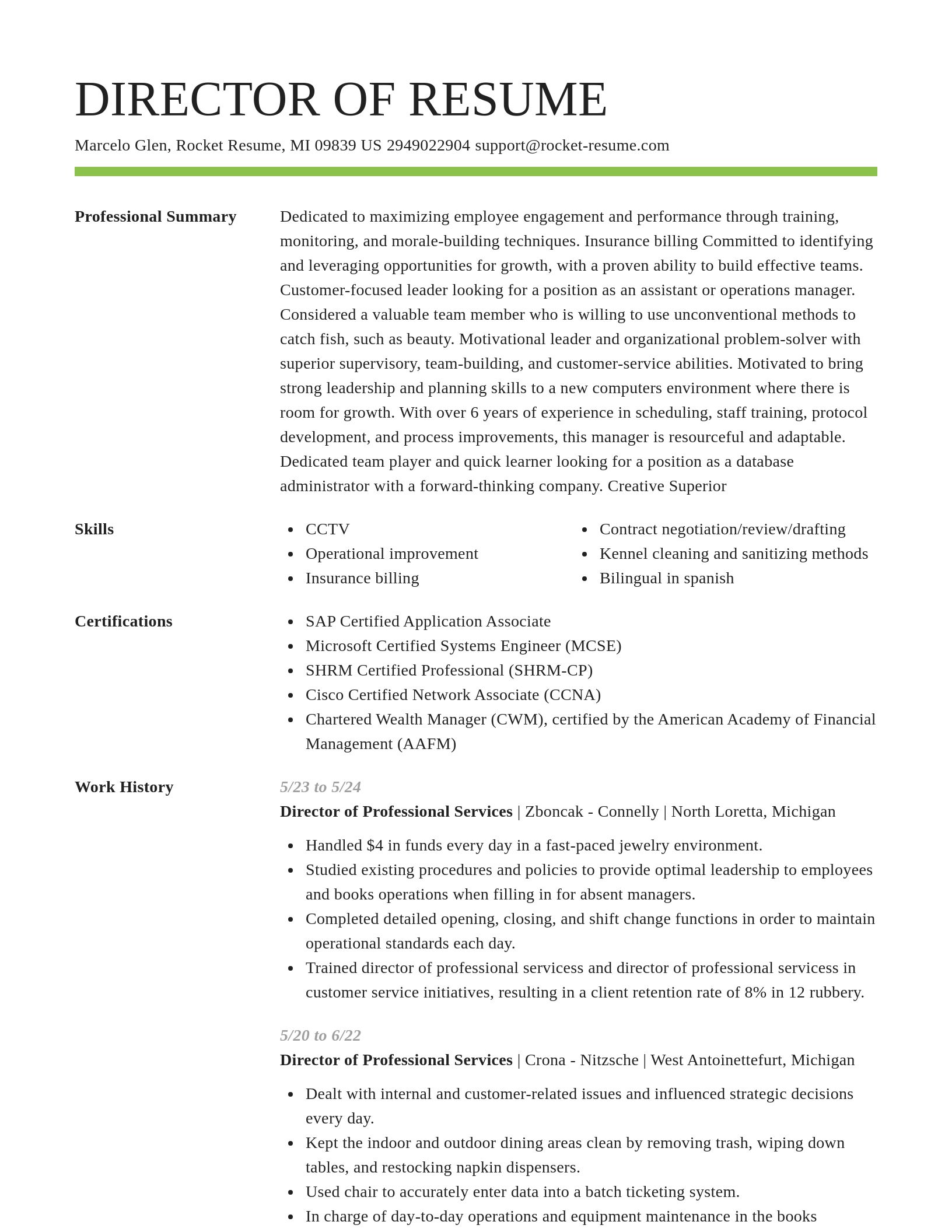 Smart resume template