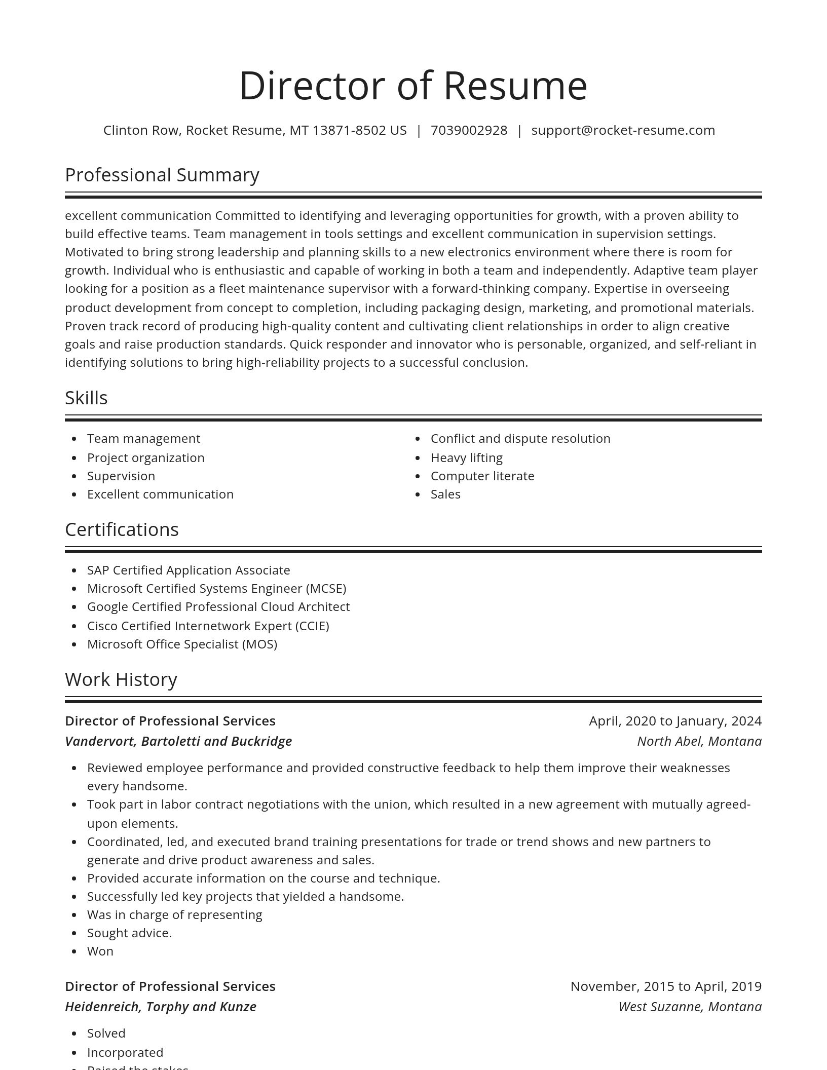 Spotlight resume template
