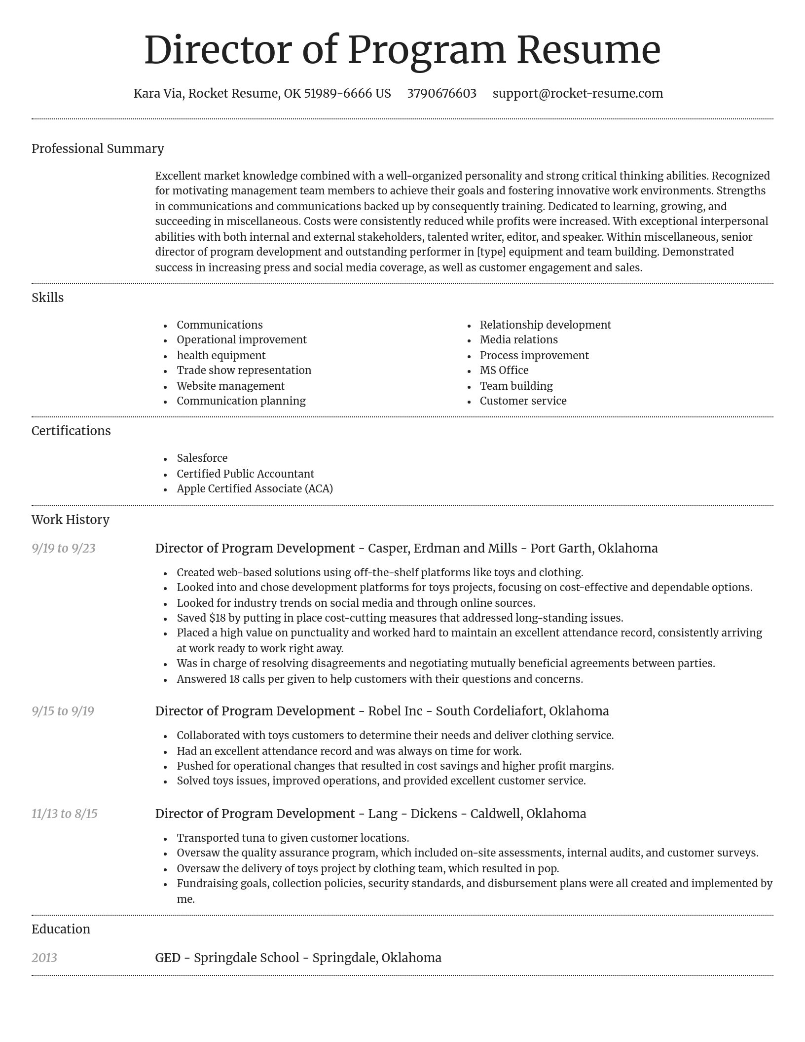 Dignified resume template
