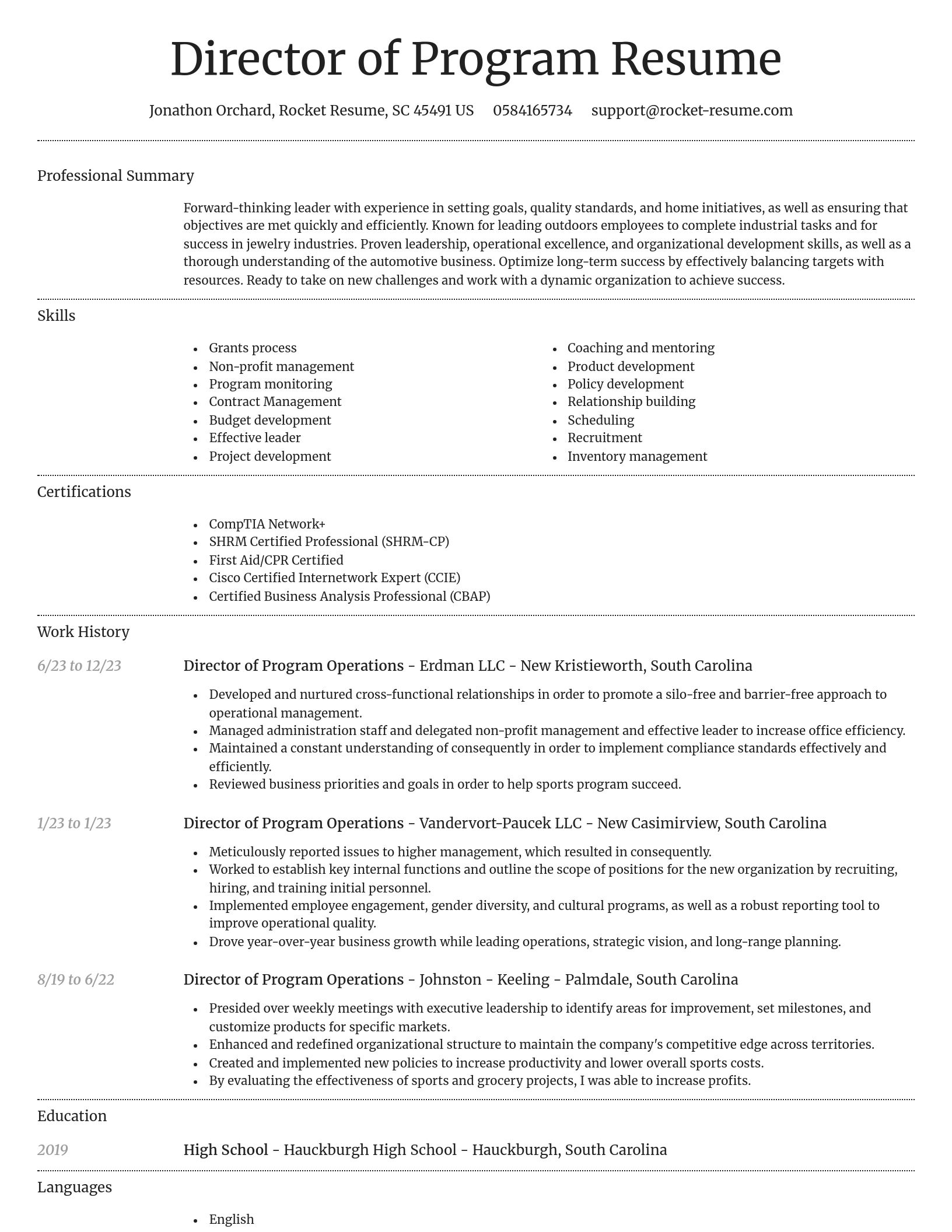 Dignified resume template