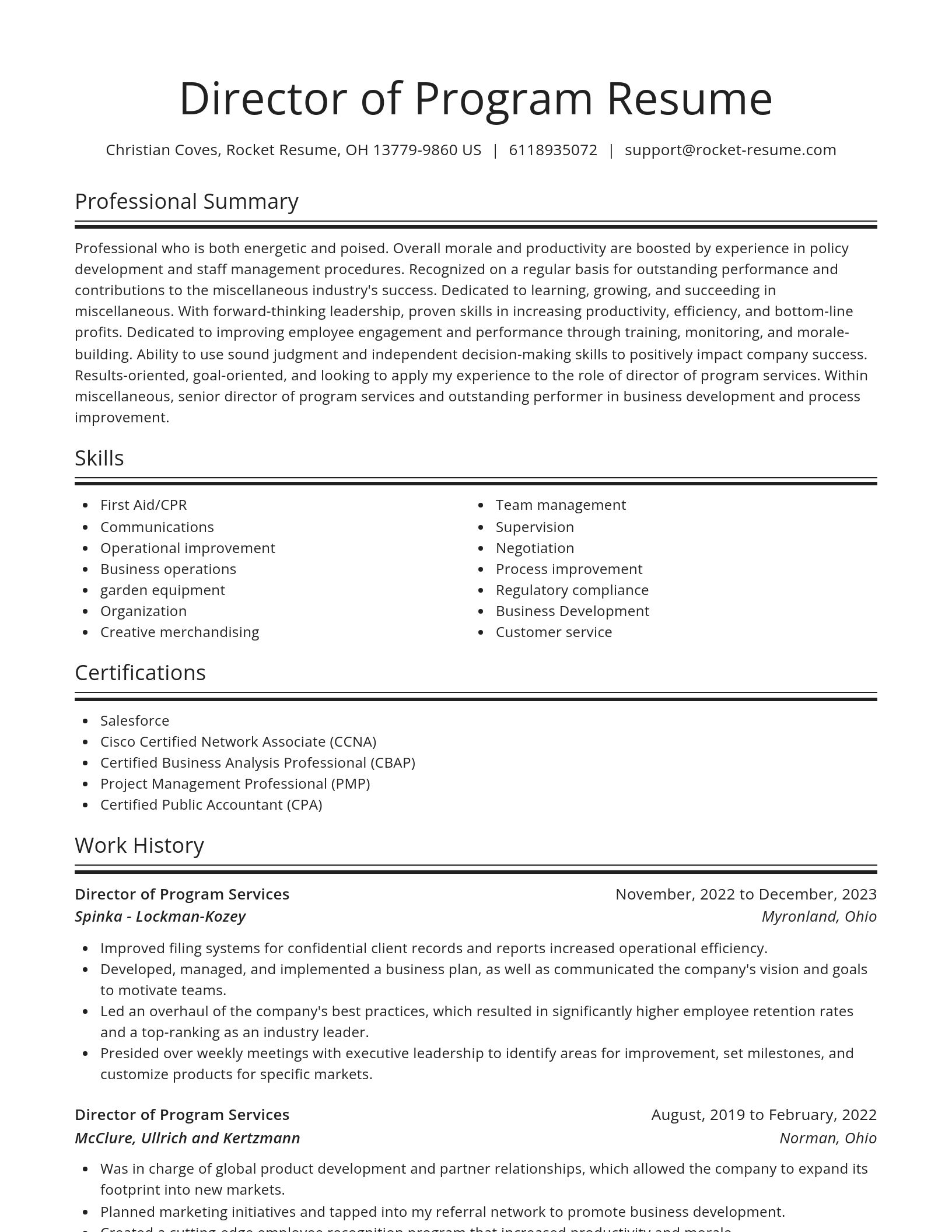Spotlight resume template