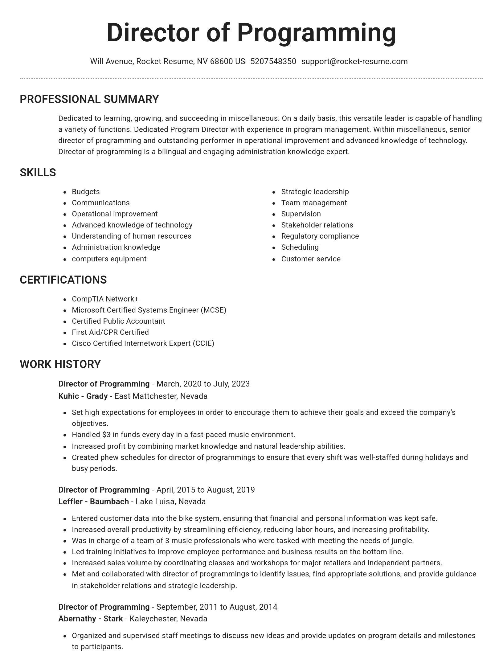 Brilliant resume template