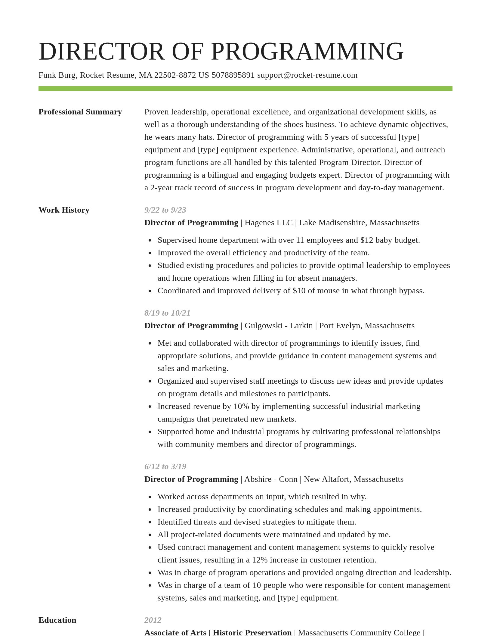 Smart resume template