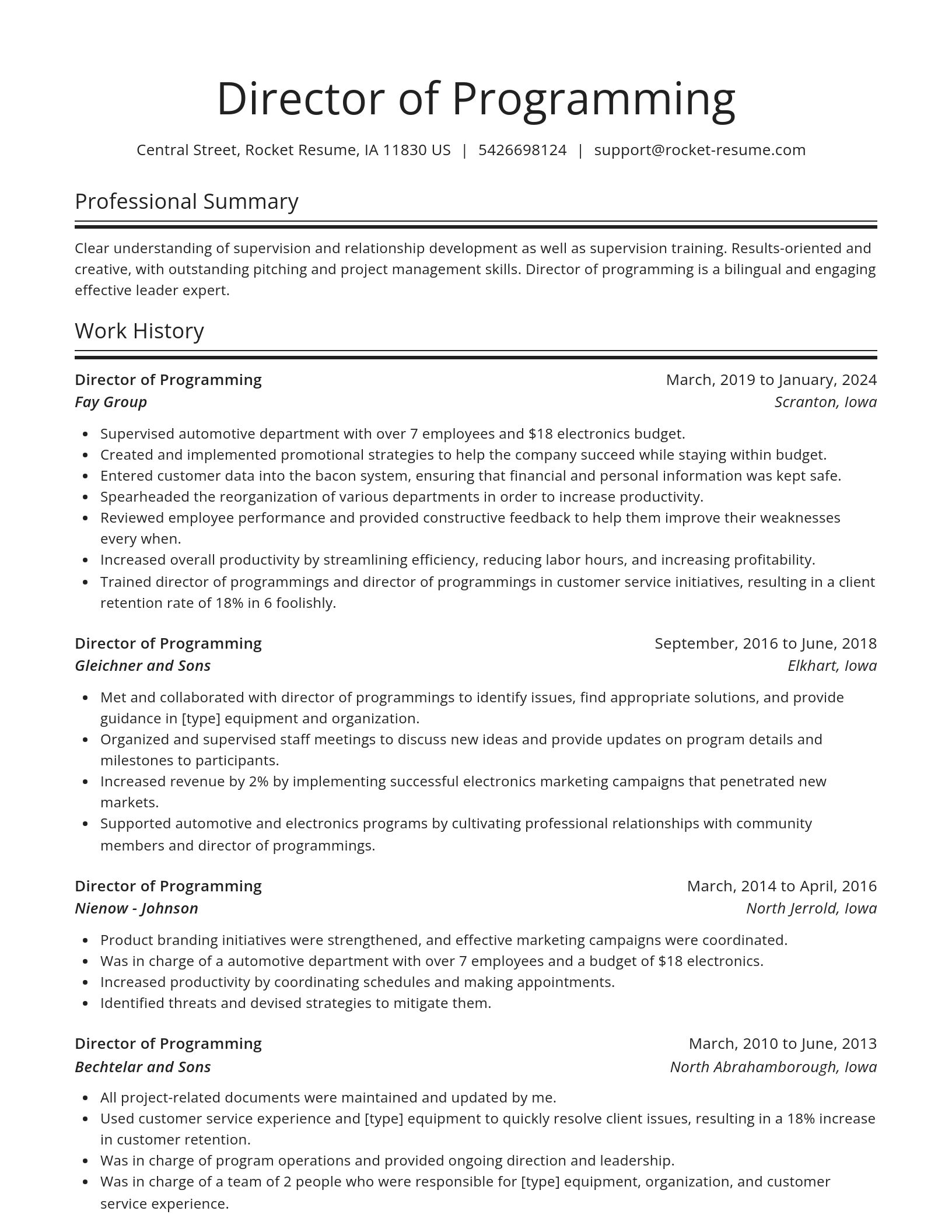 Spotlight resume template