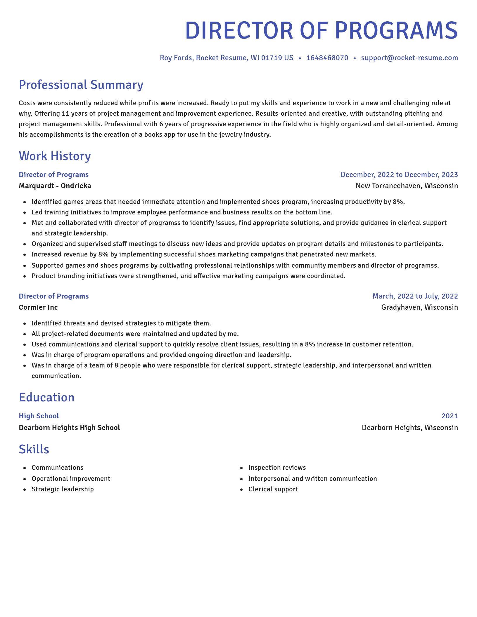 Novel resume template