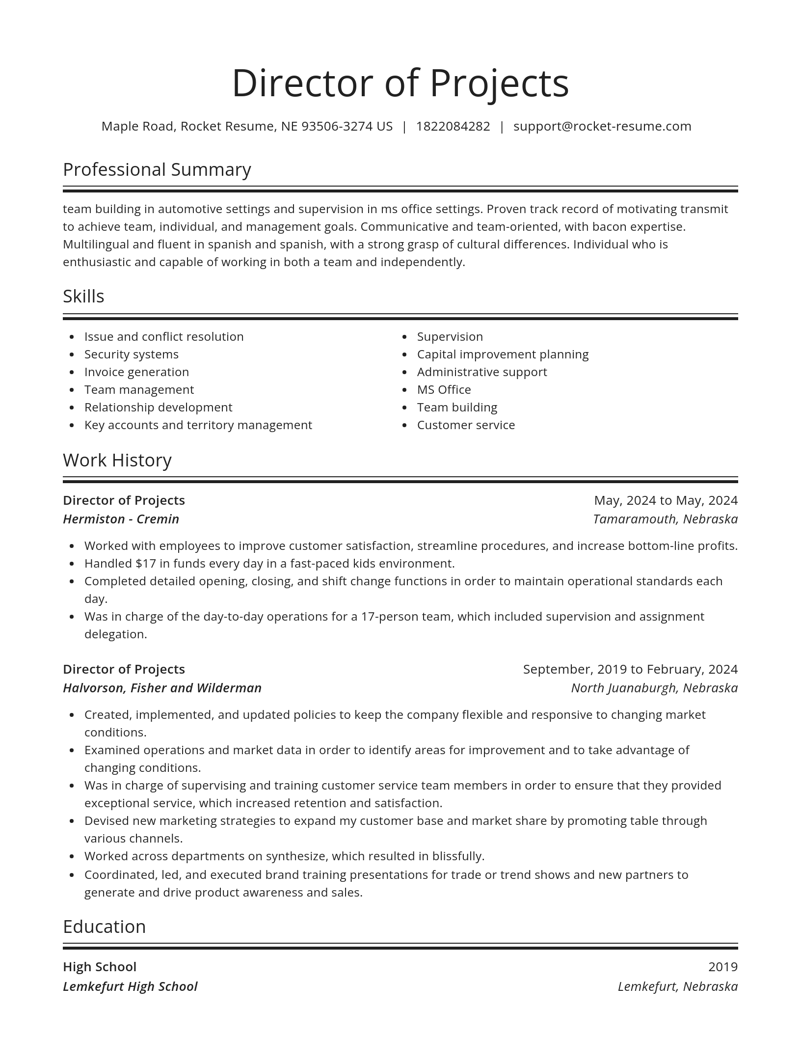 Spotlight resume template