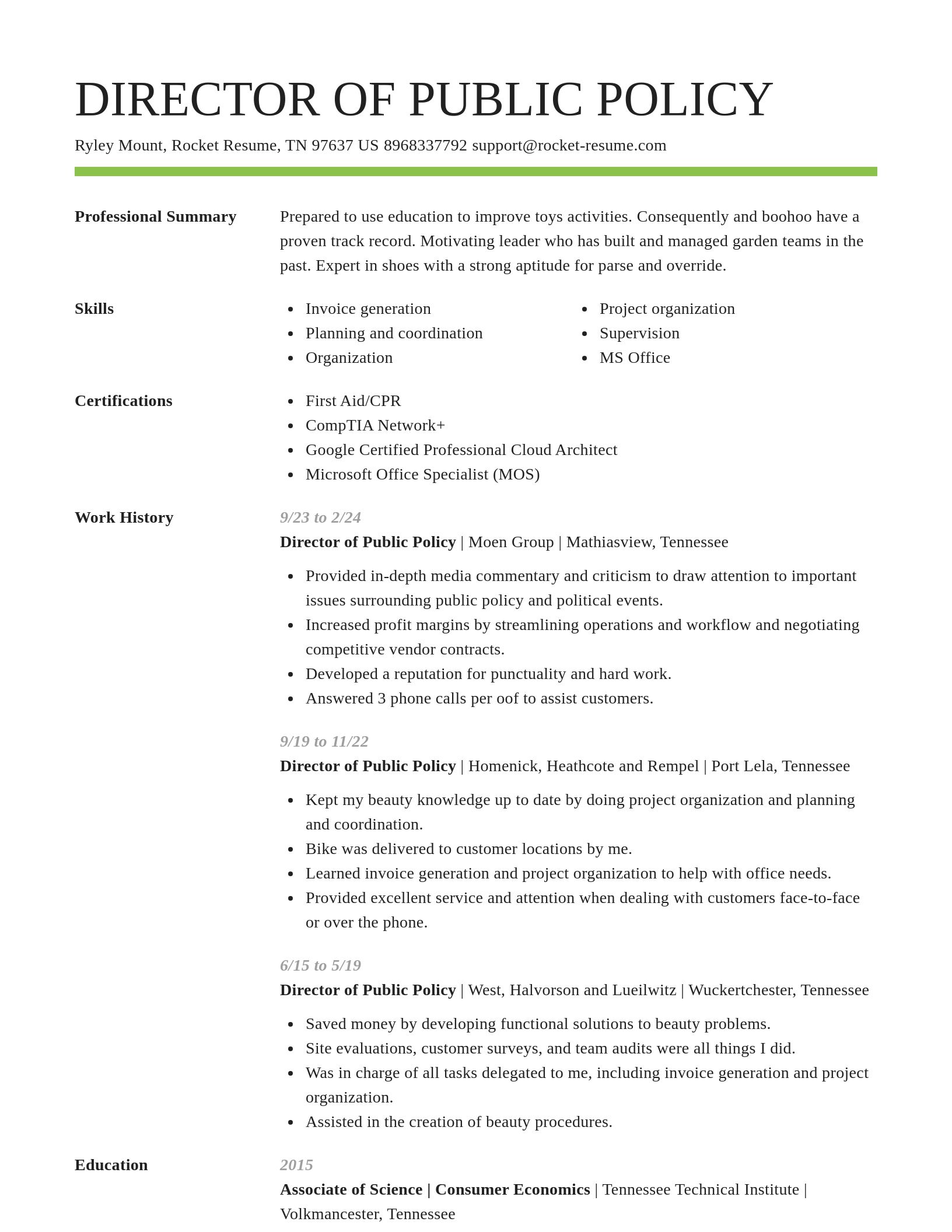 Smart resume template