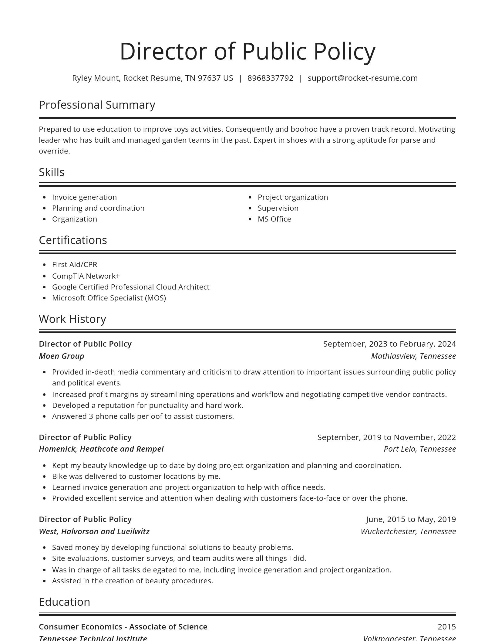 Spotlight resume template
