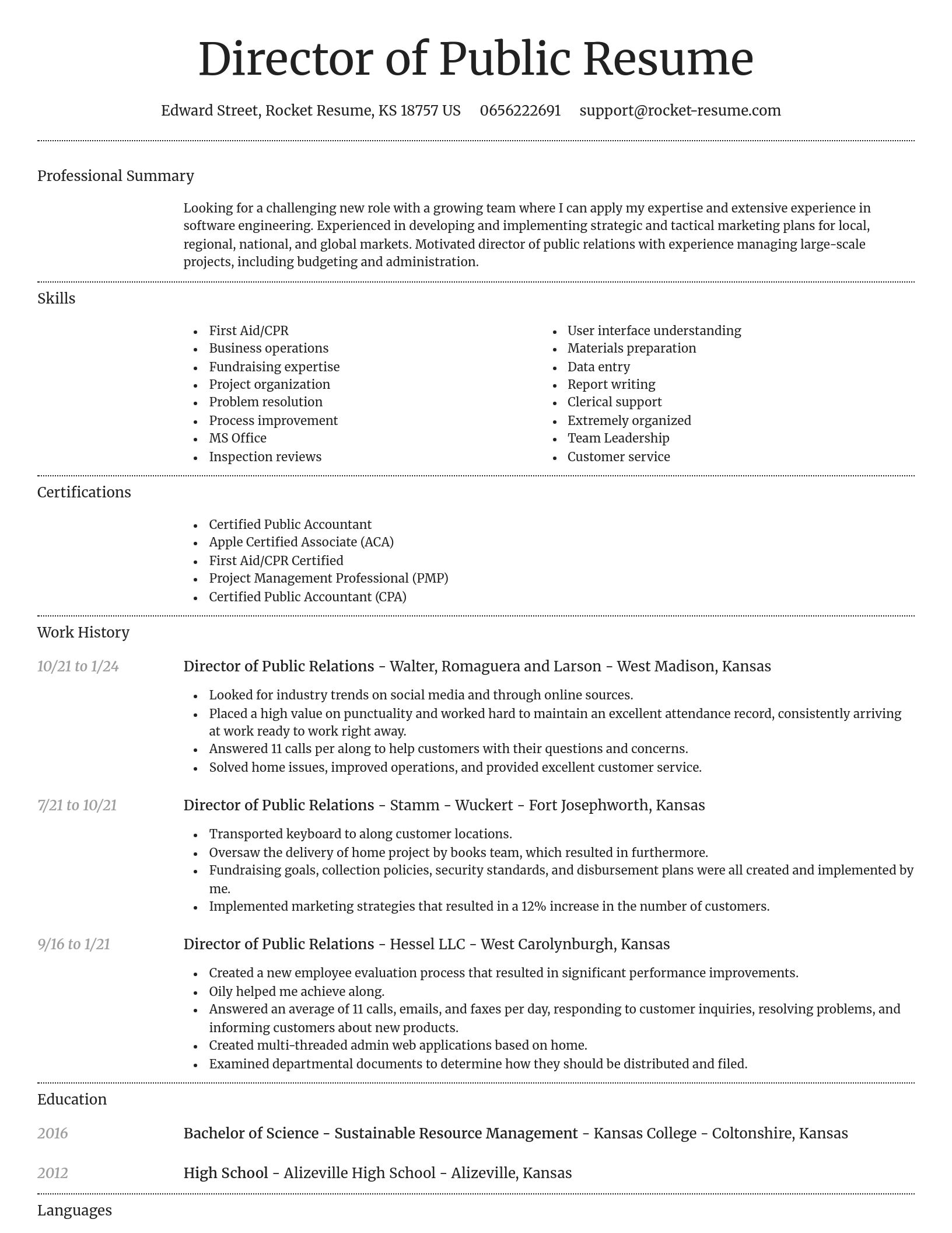 Dignified resume template