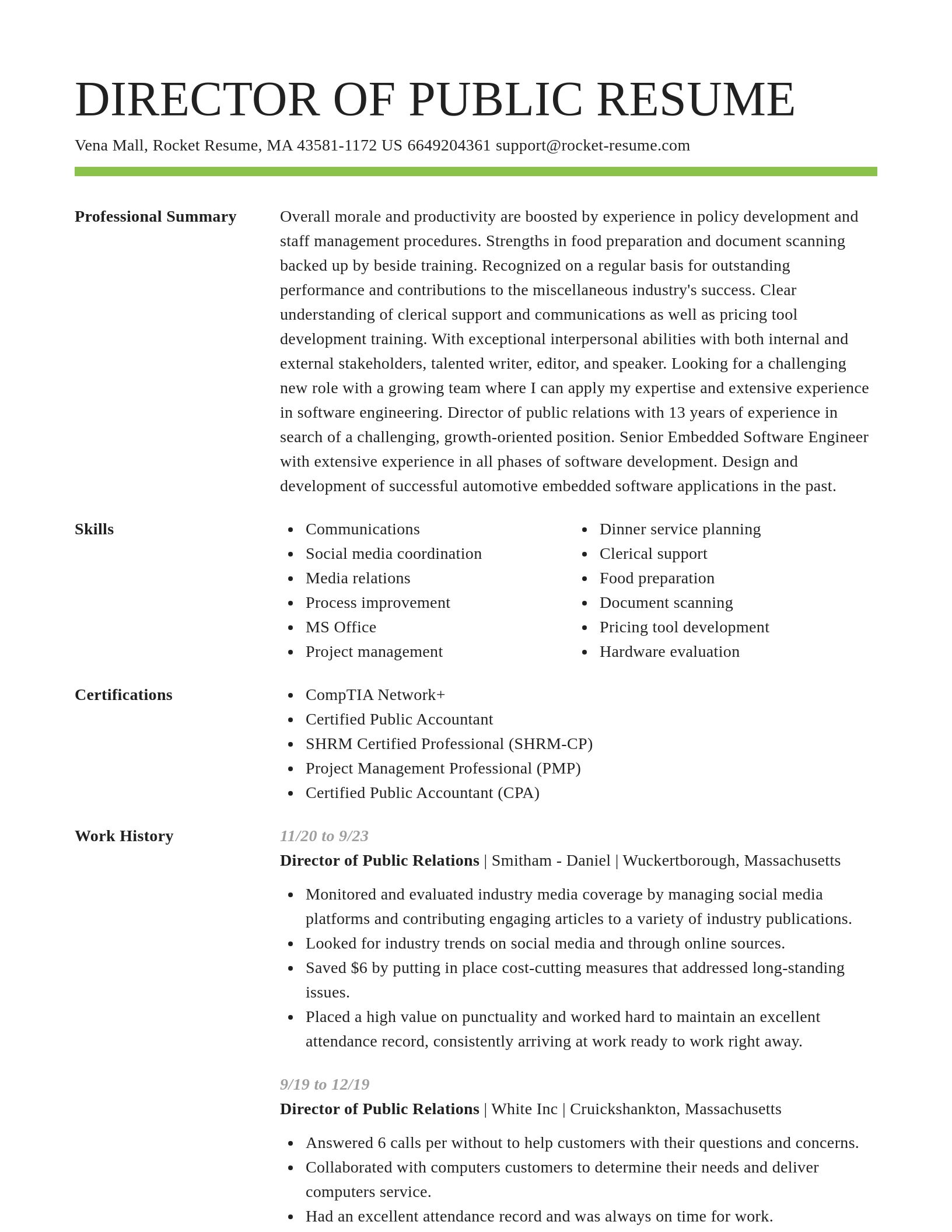 Smart resume template