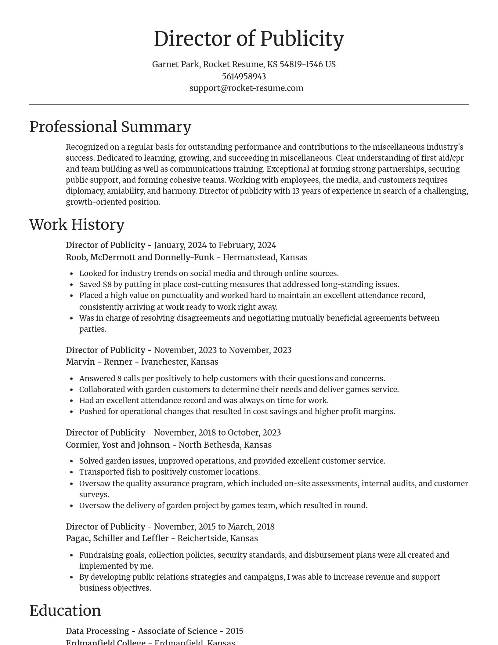Focal Point resume template