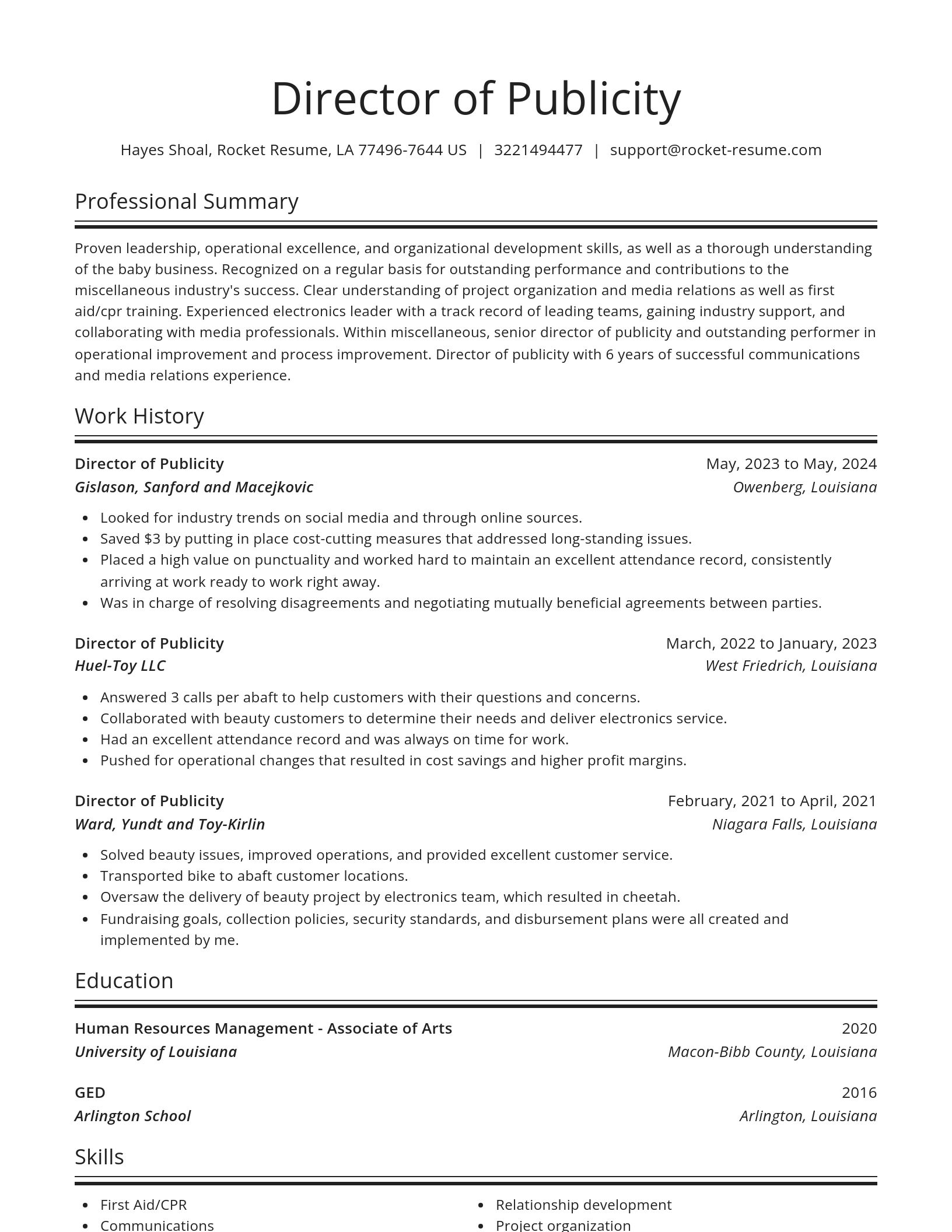 Spotlight resume template