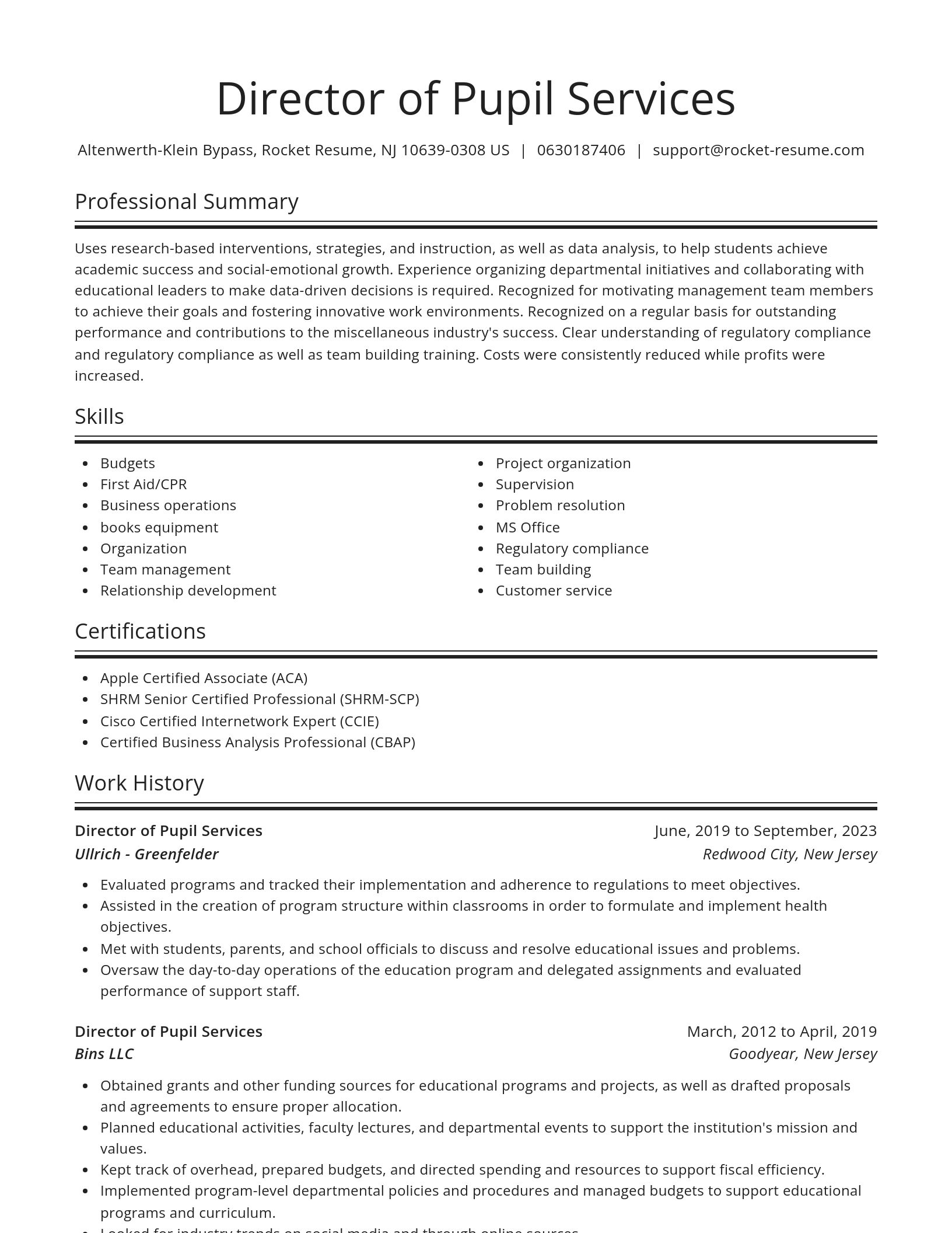 Spotlight resume template