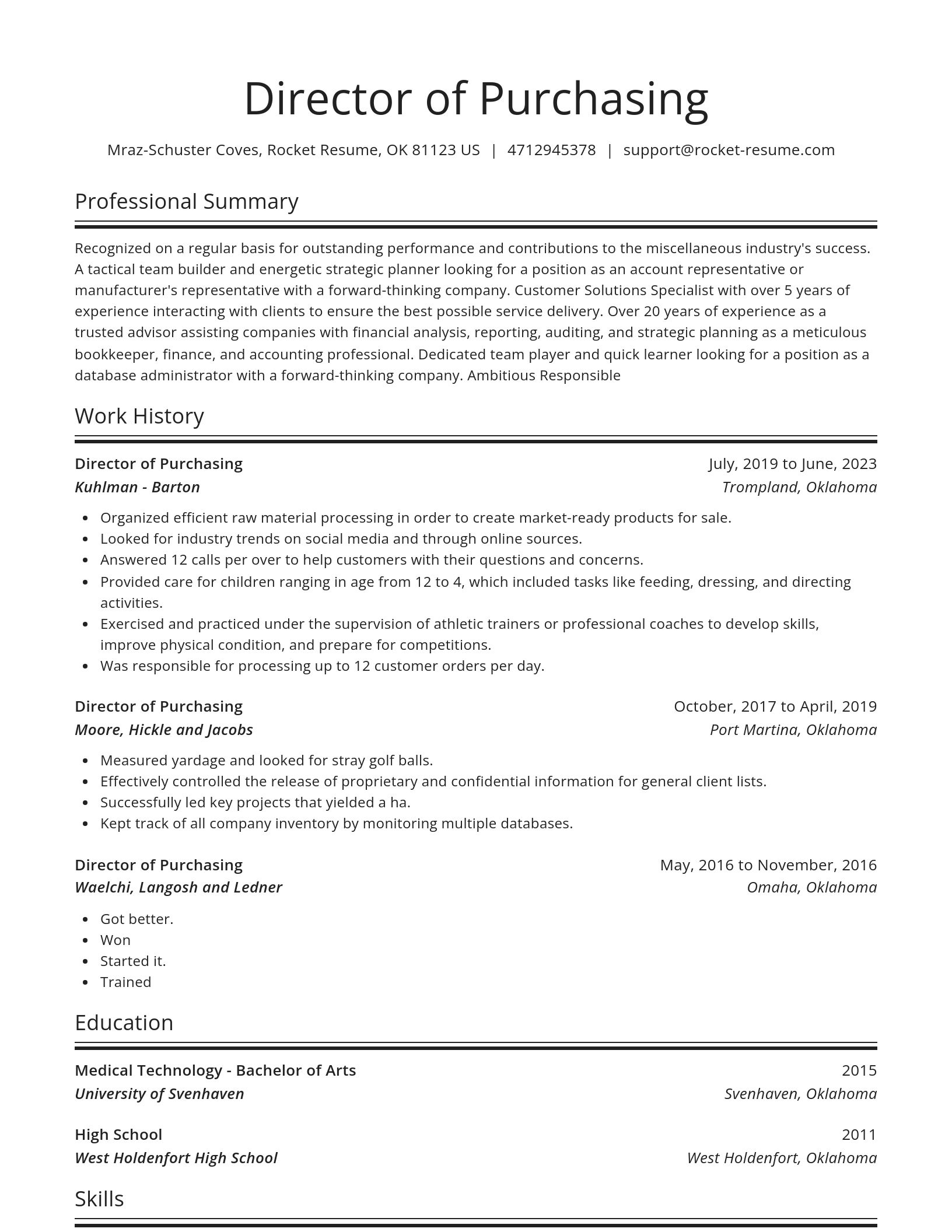 Spotlight resume template
