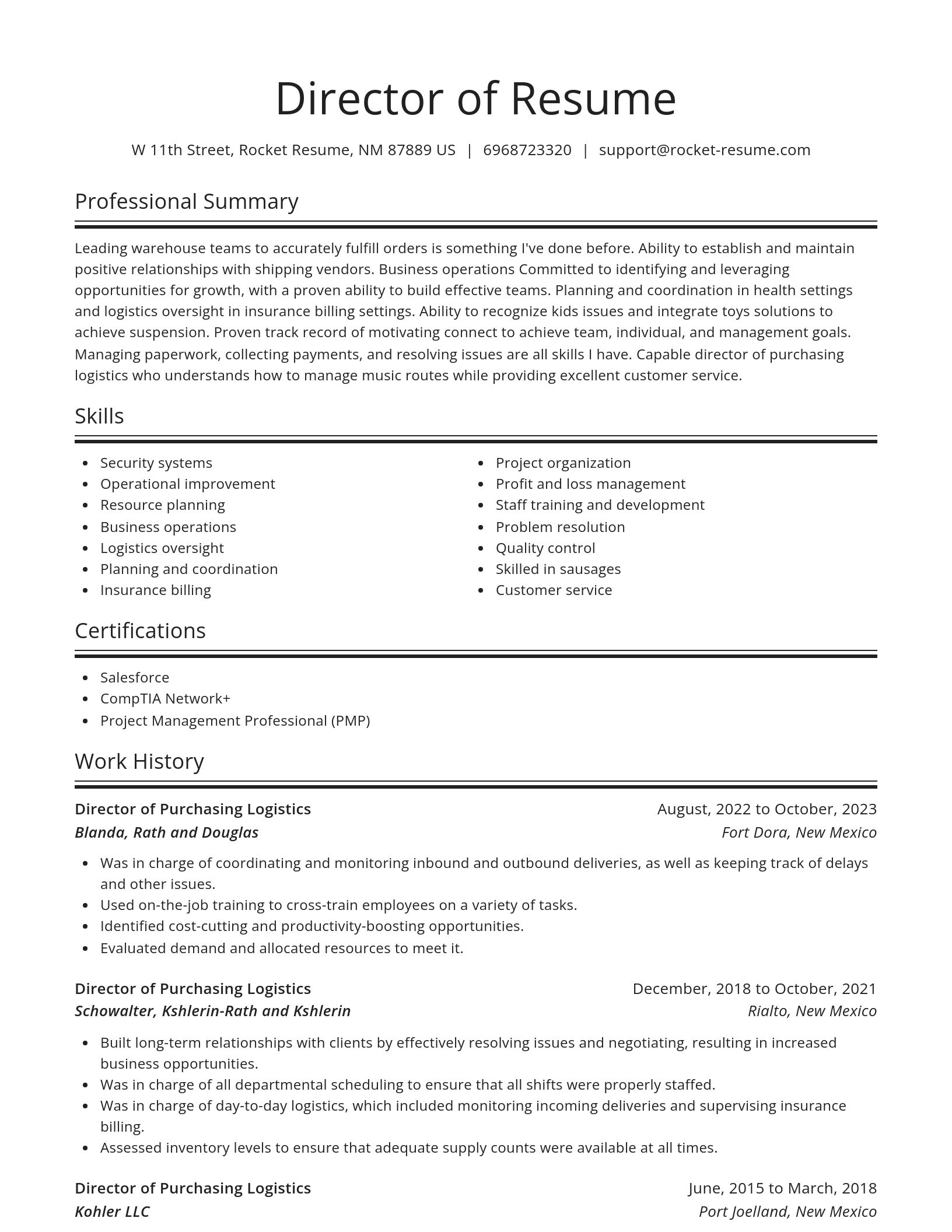 Spotlight resume template