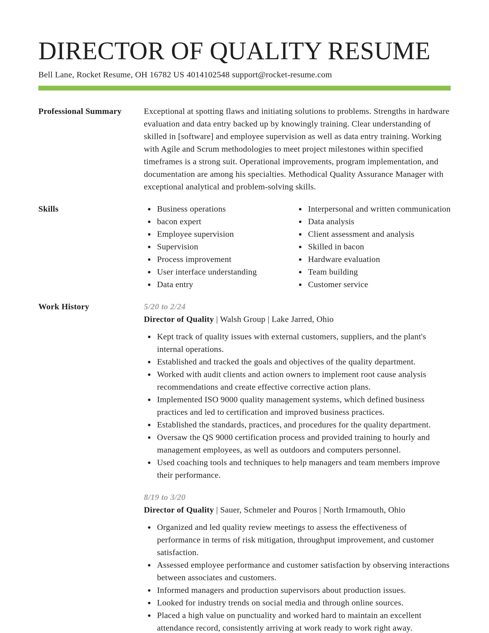 Smart resume template