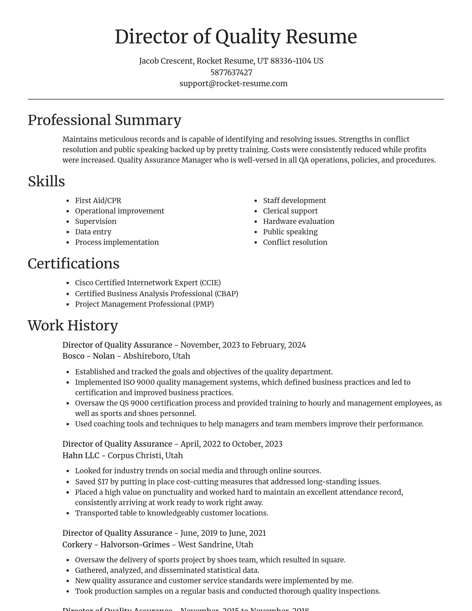 Focal Point resume template
