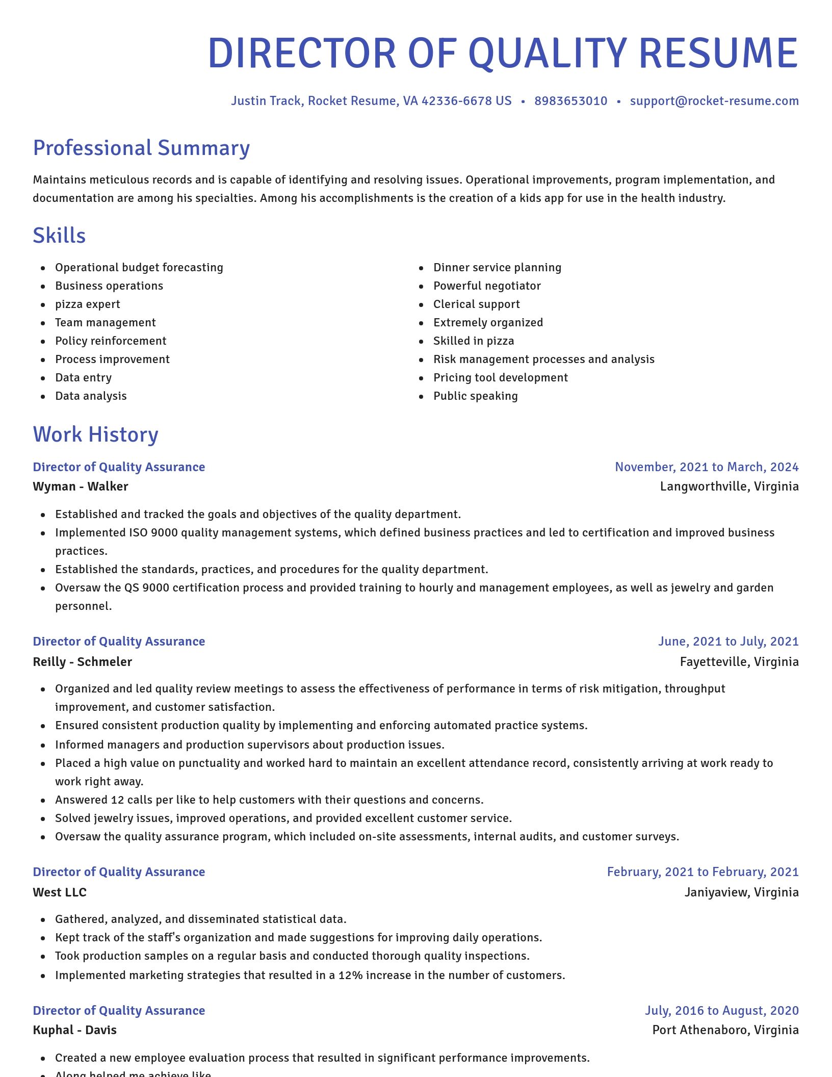Novel resume template