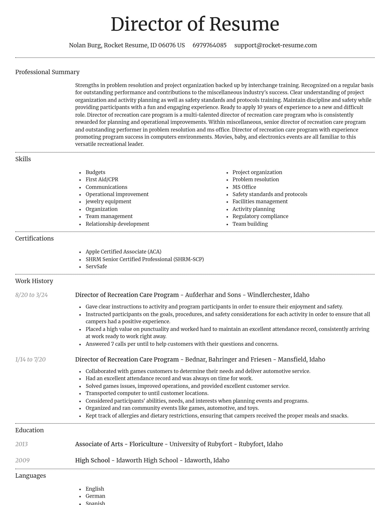 Dignified resume template