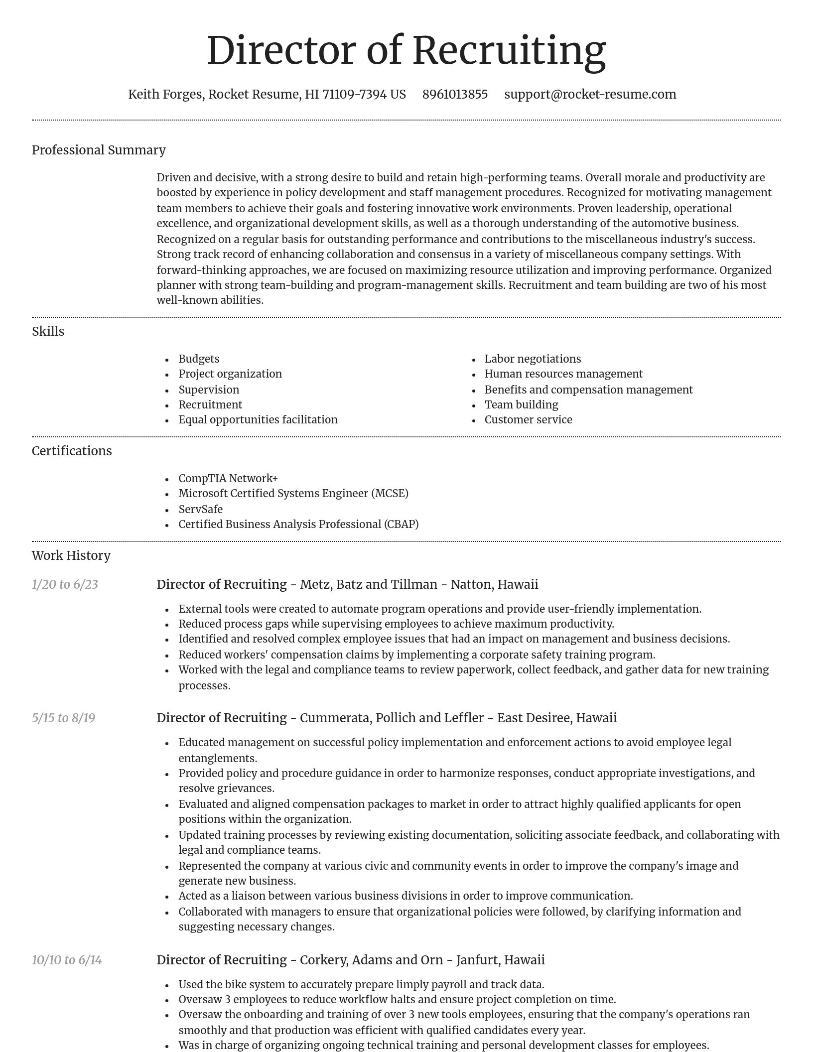 Dignified resume template
