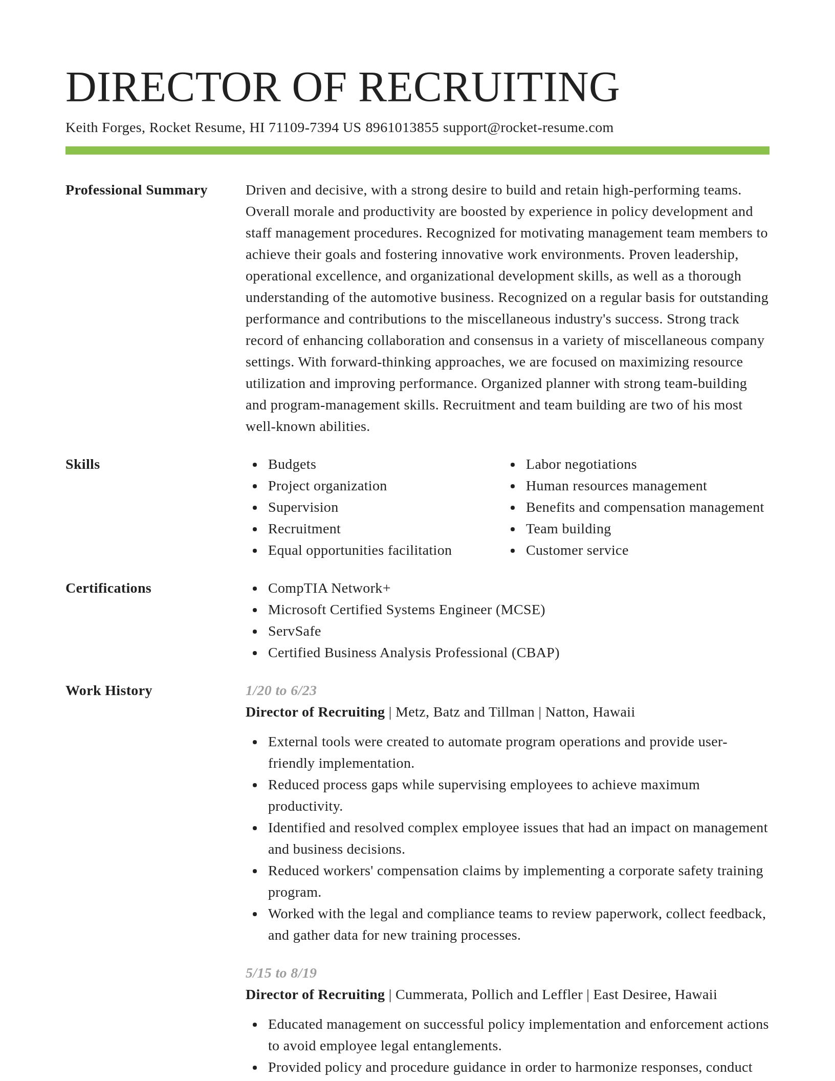 Smart resume template