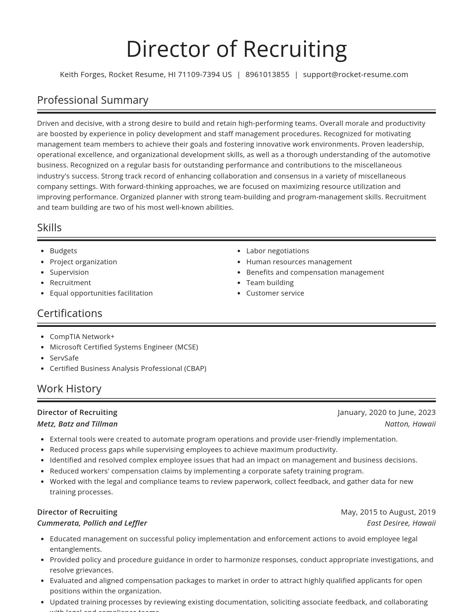 Spotlight resume template
