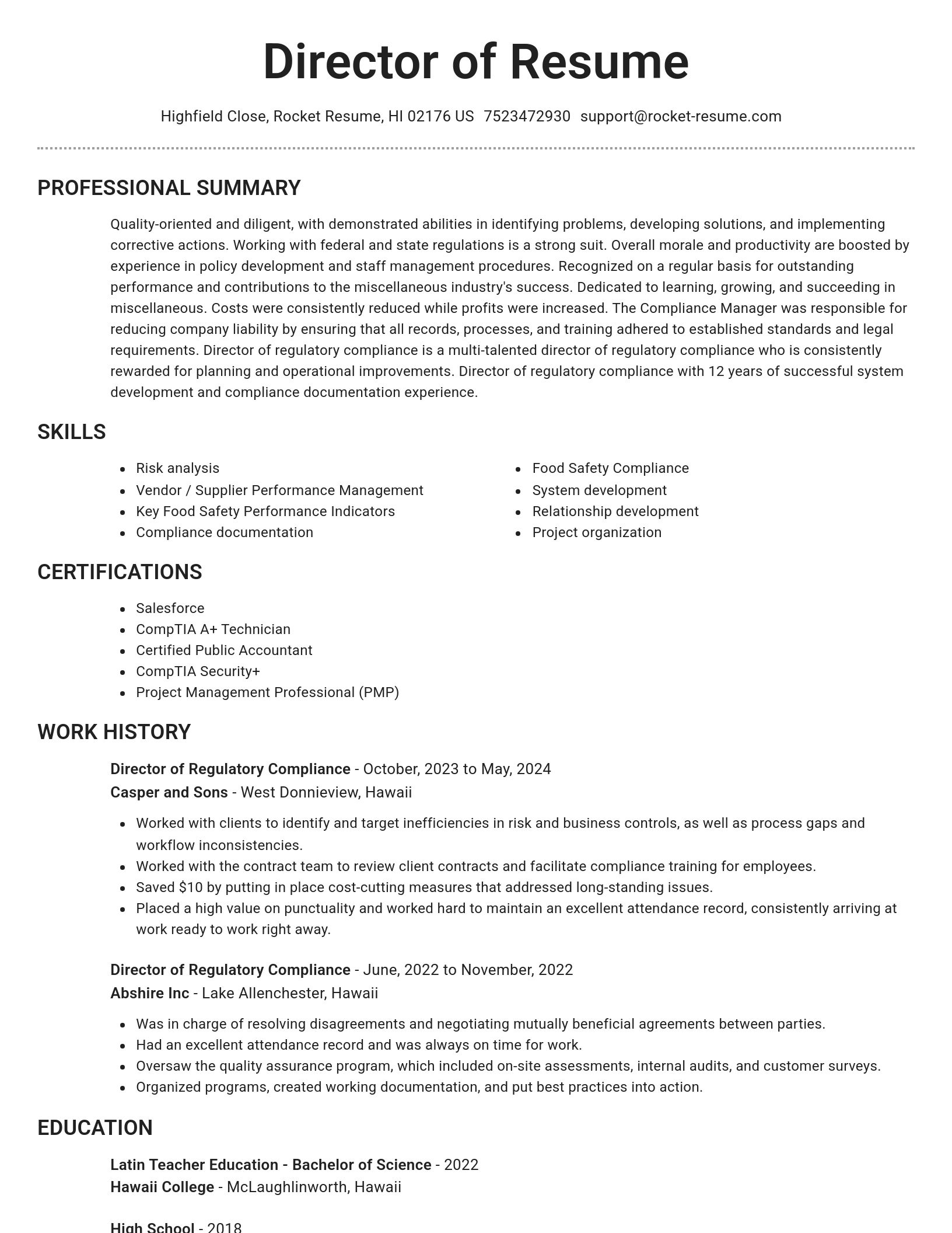 Brilliant resume template