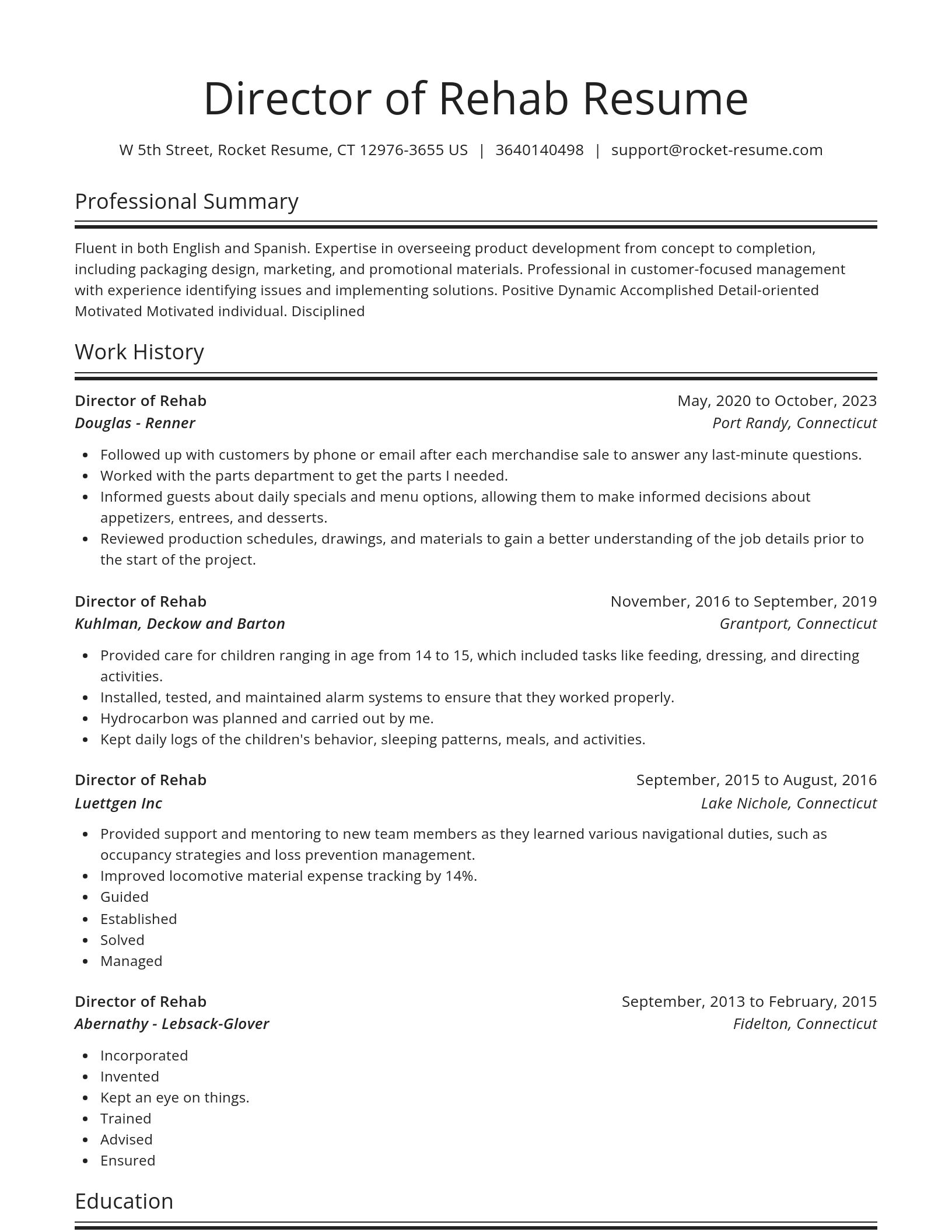 Spotlight resume template