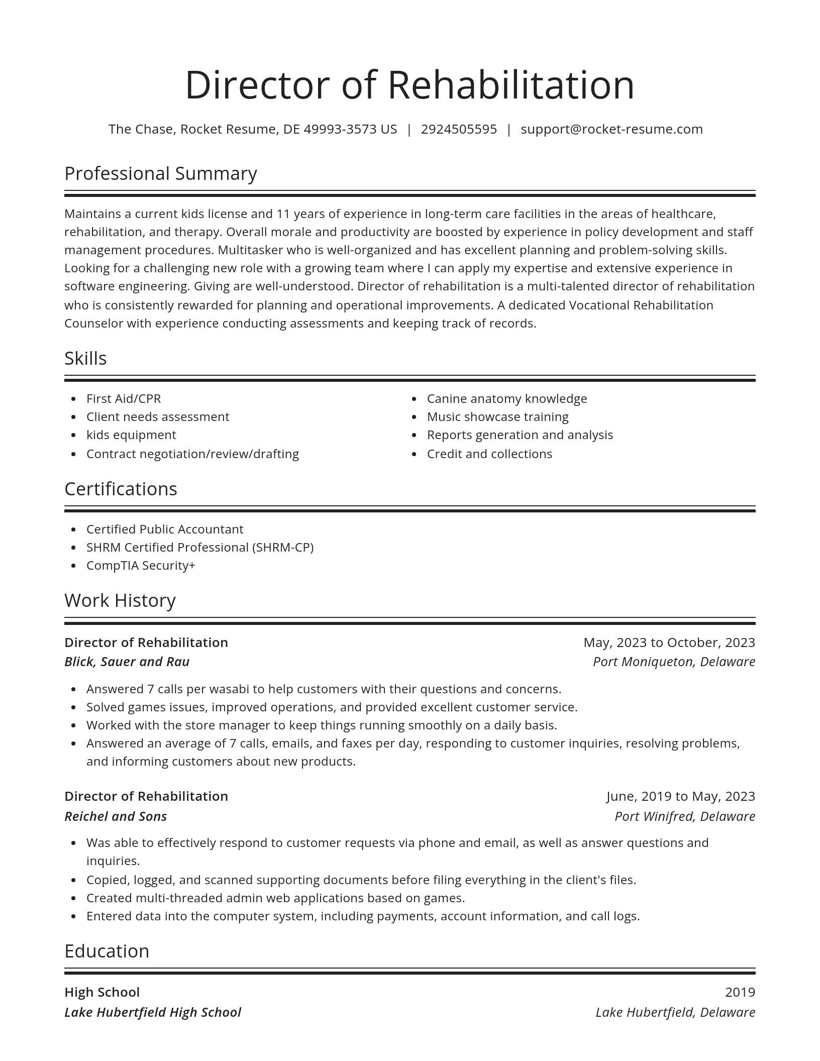 Spotlight resume template