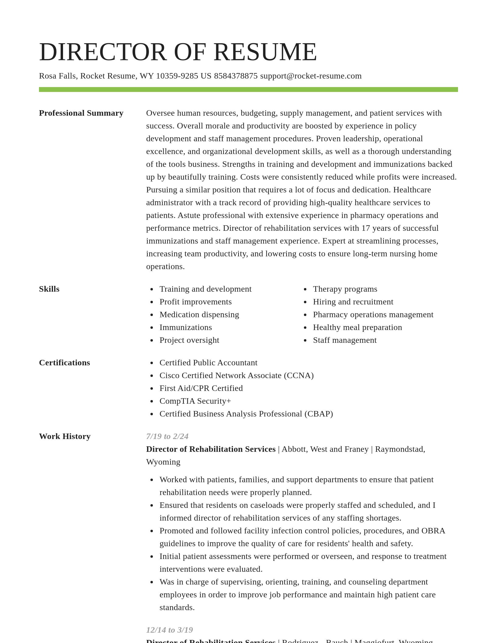 Smart resume template
