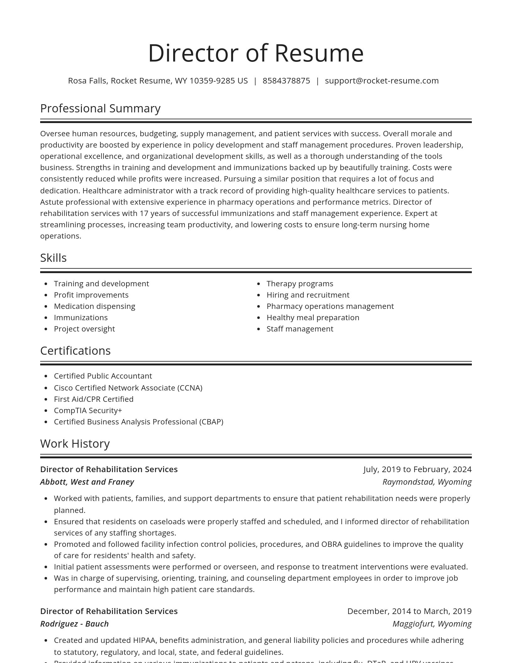 Spotlight resume template