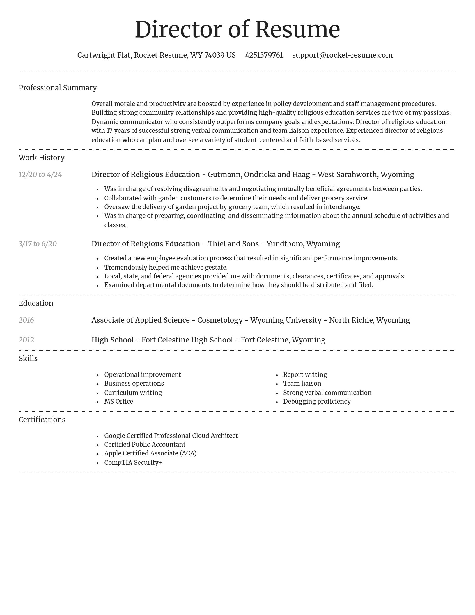 Dignified resume template