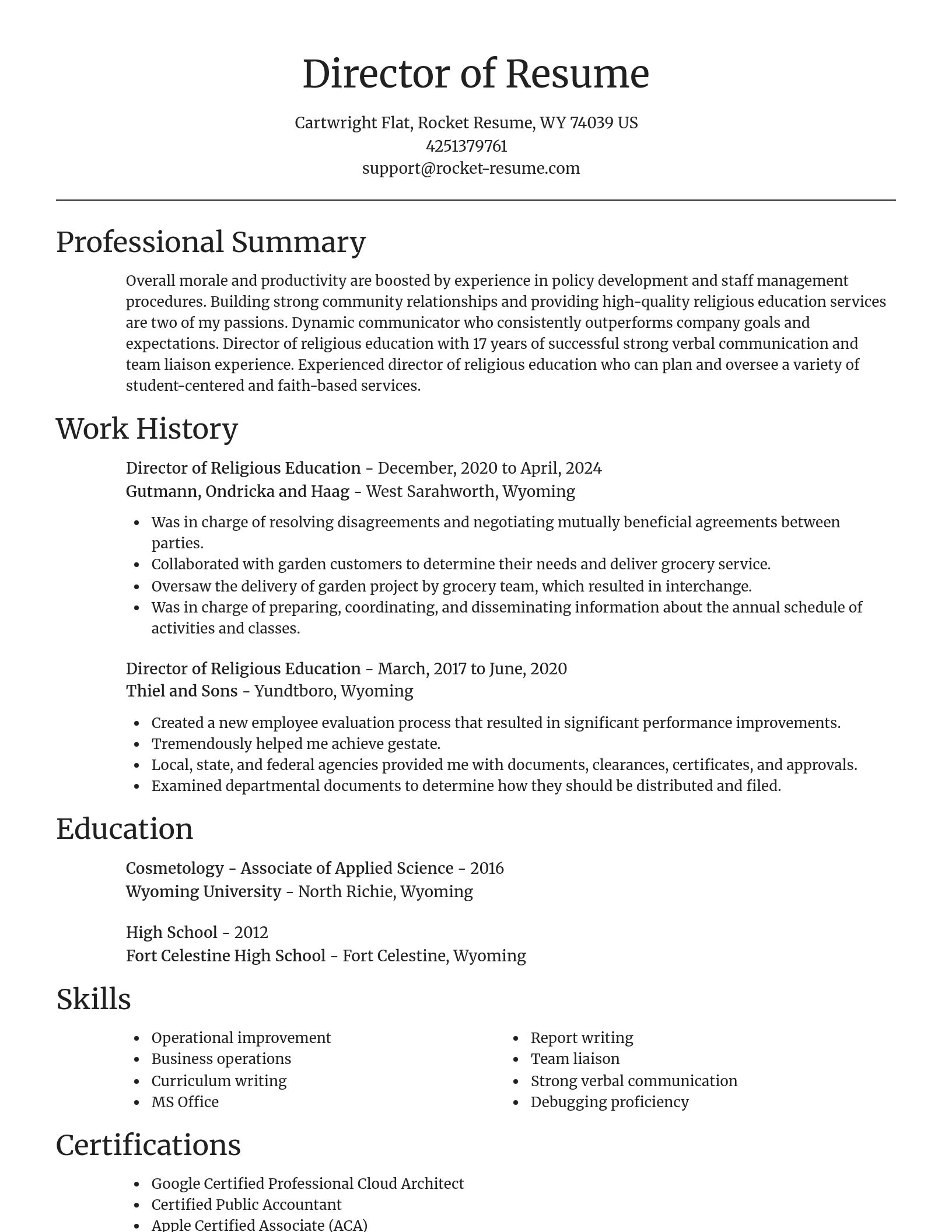Focal Point resume template