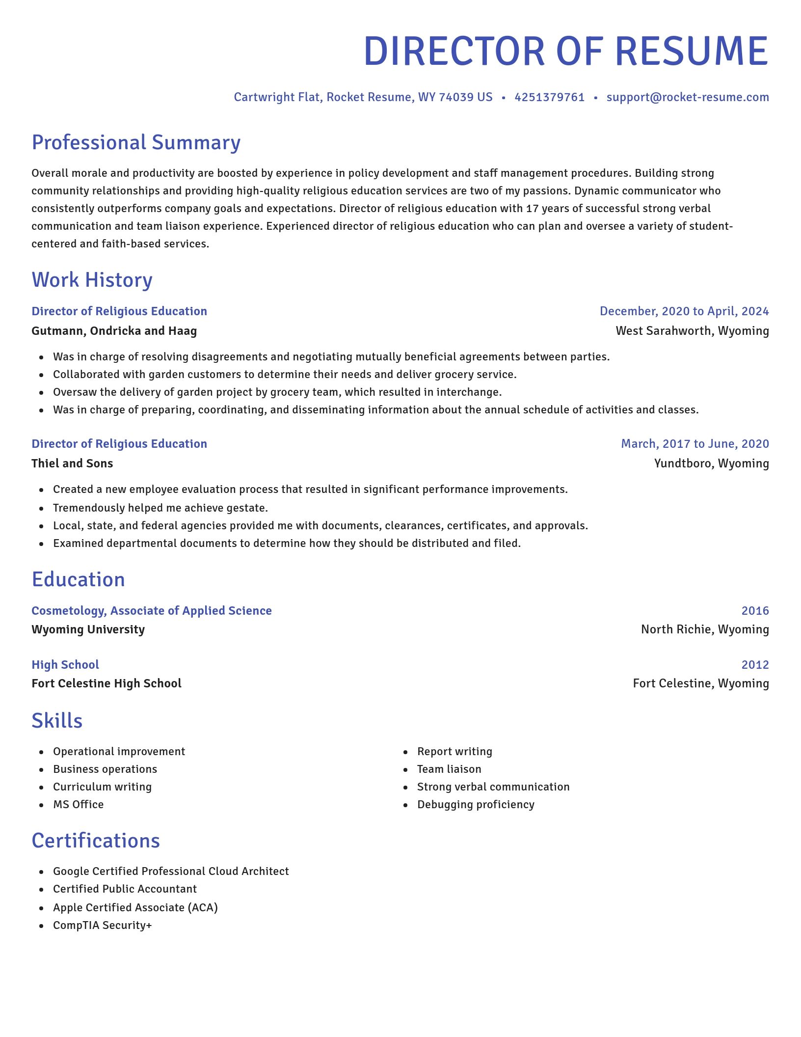 Novel resume template