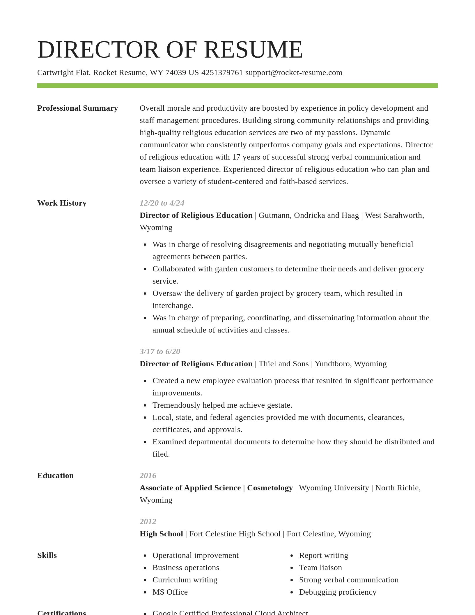 Smart resume template