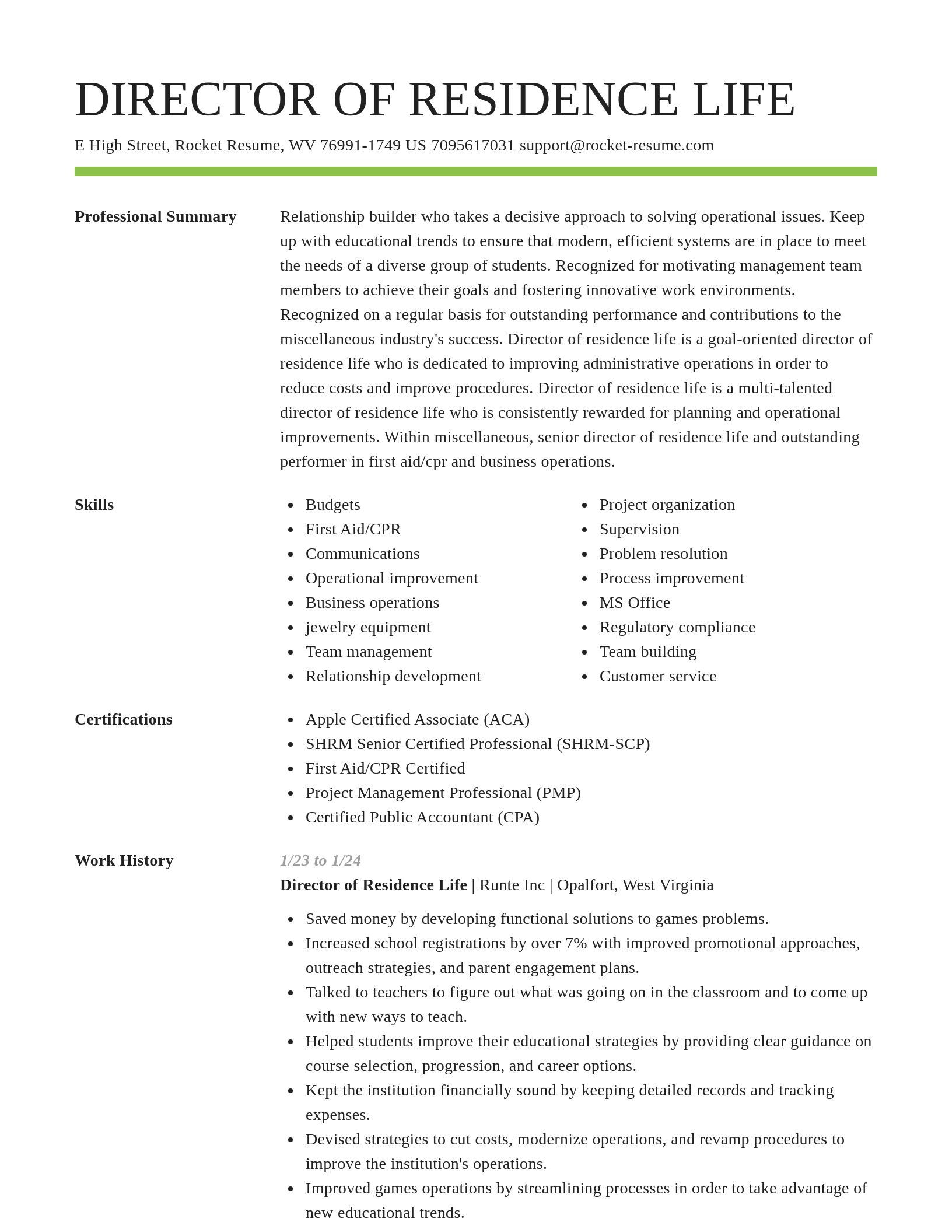 Smart resume template