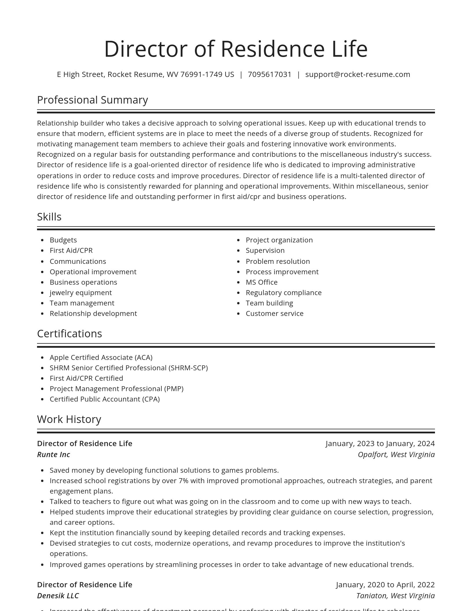 Spotlight resume template