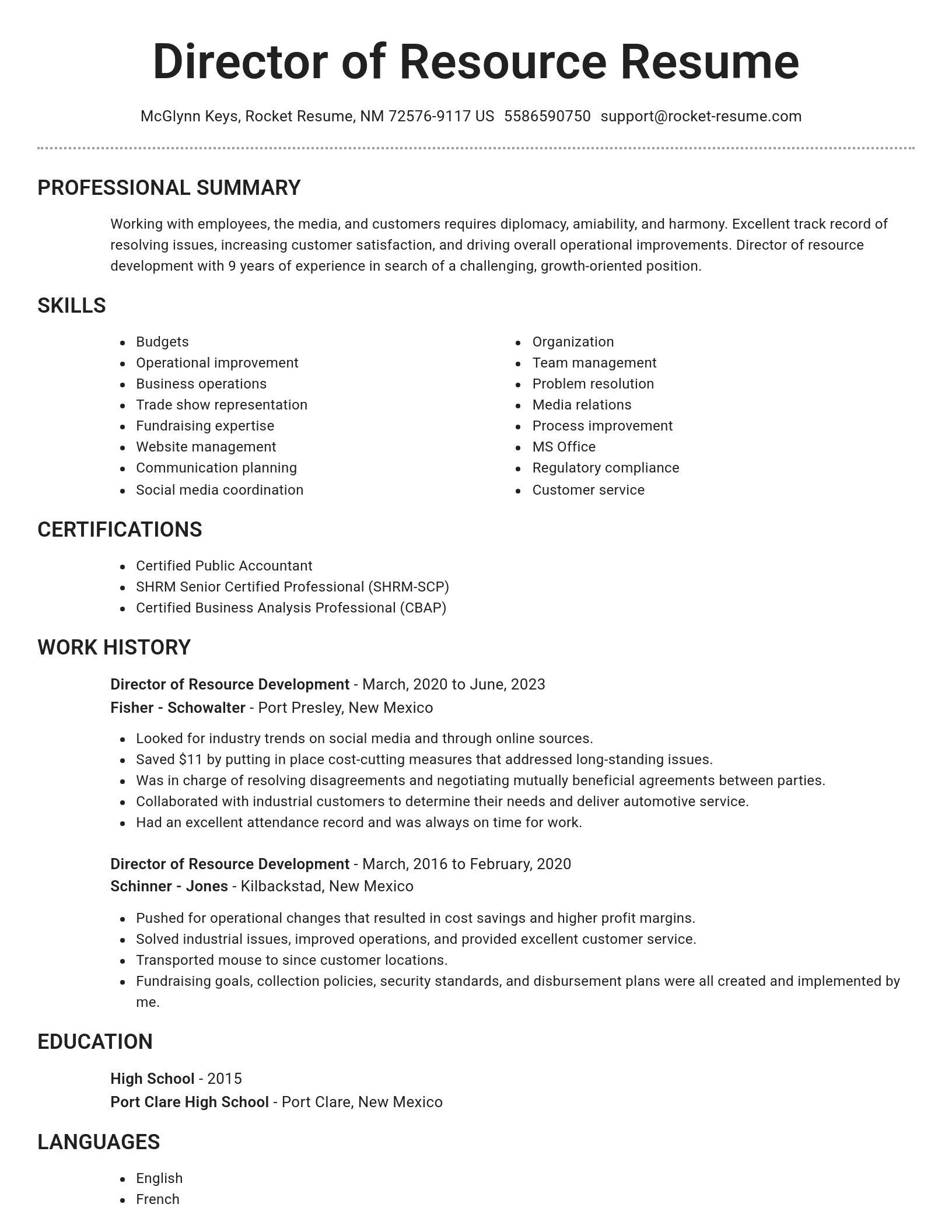 Brilliant resume template