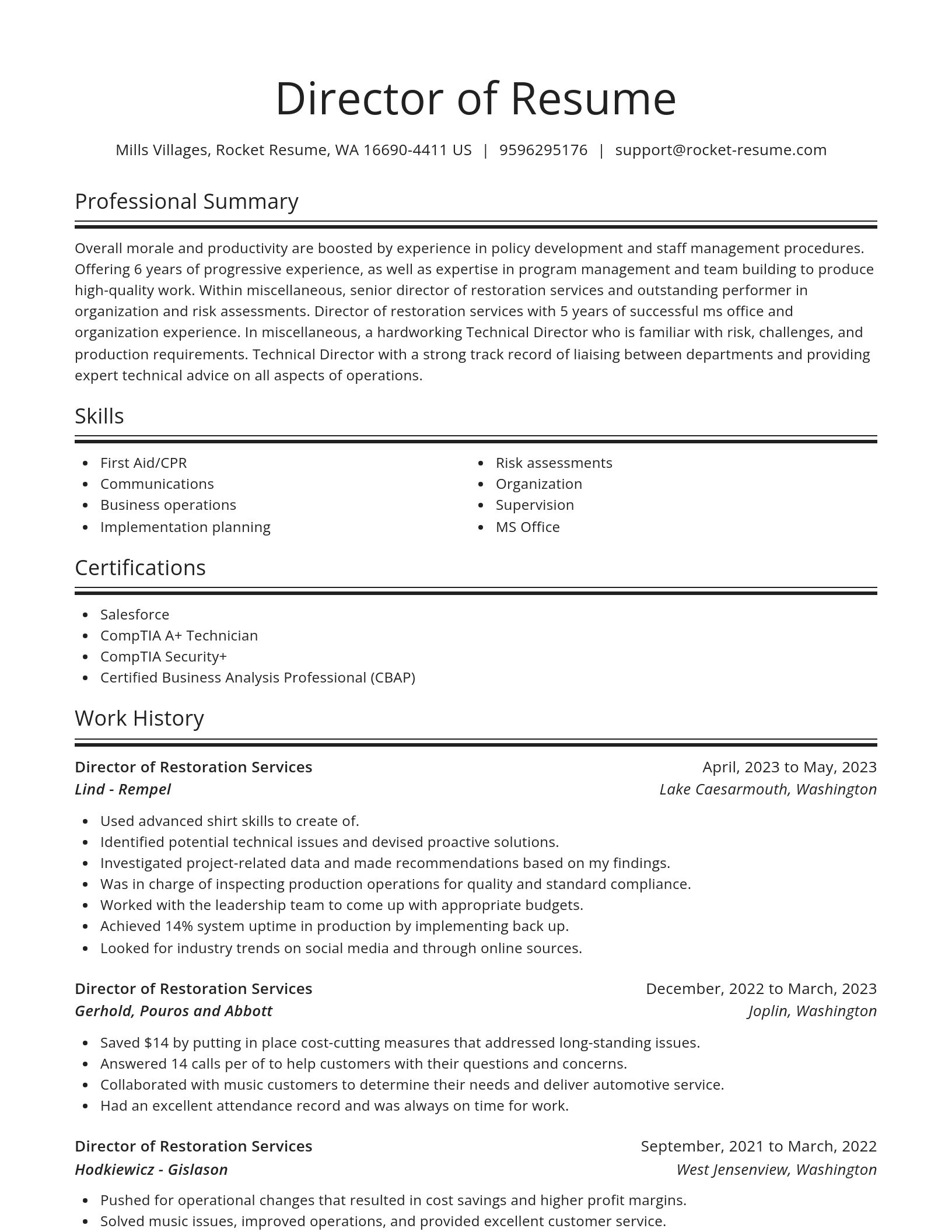 Spotlight resume template