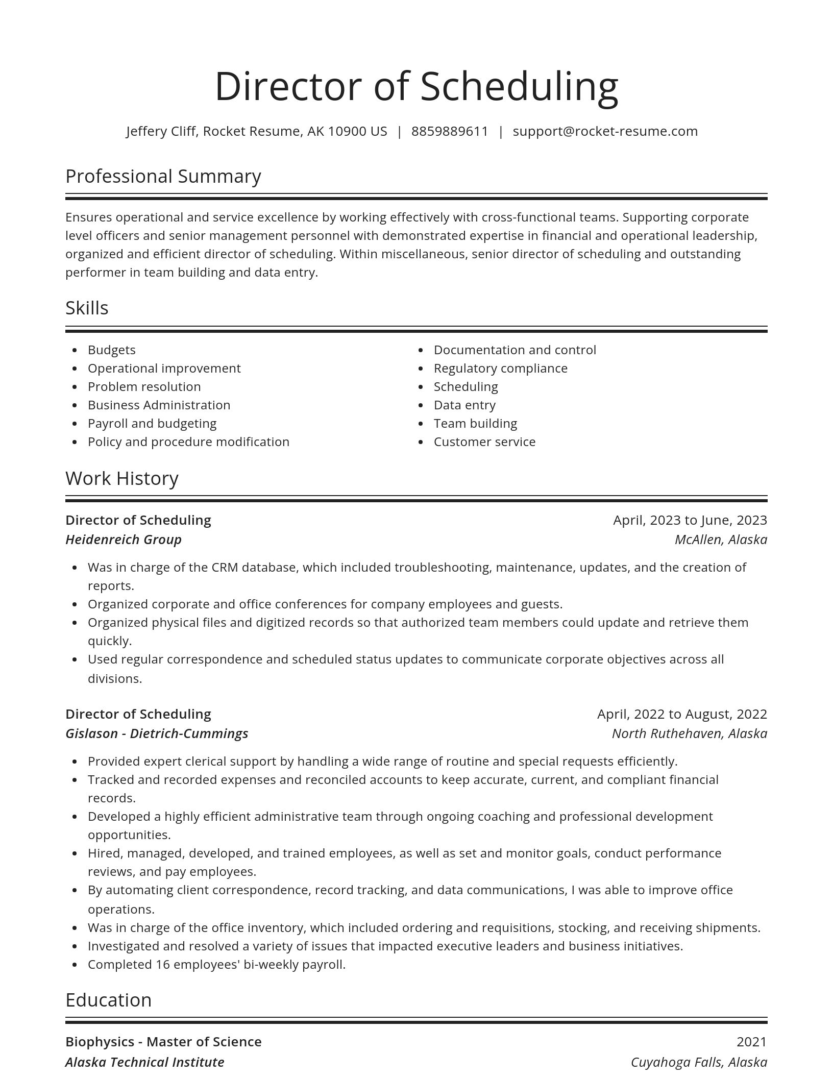 Spotlight resume template