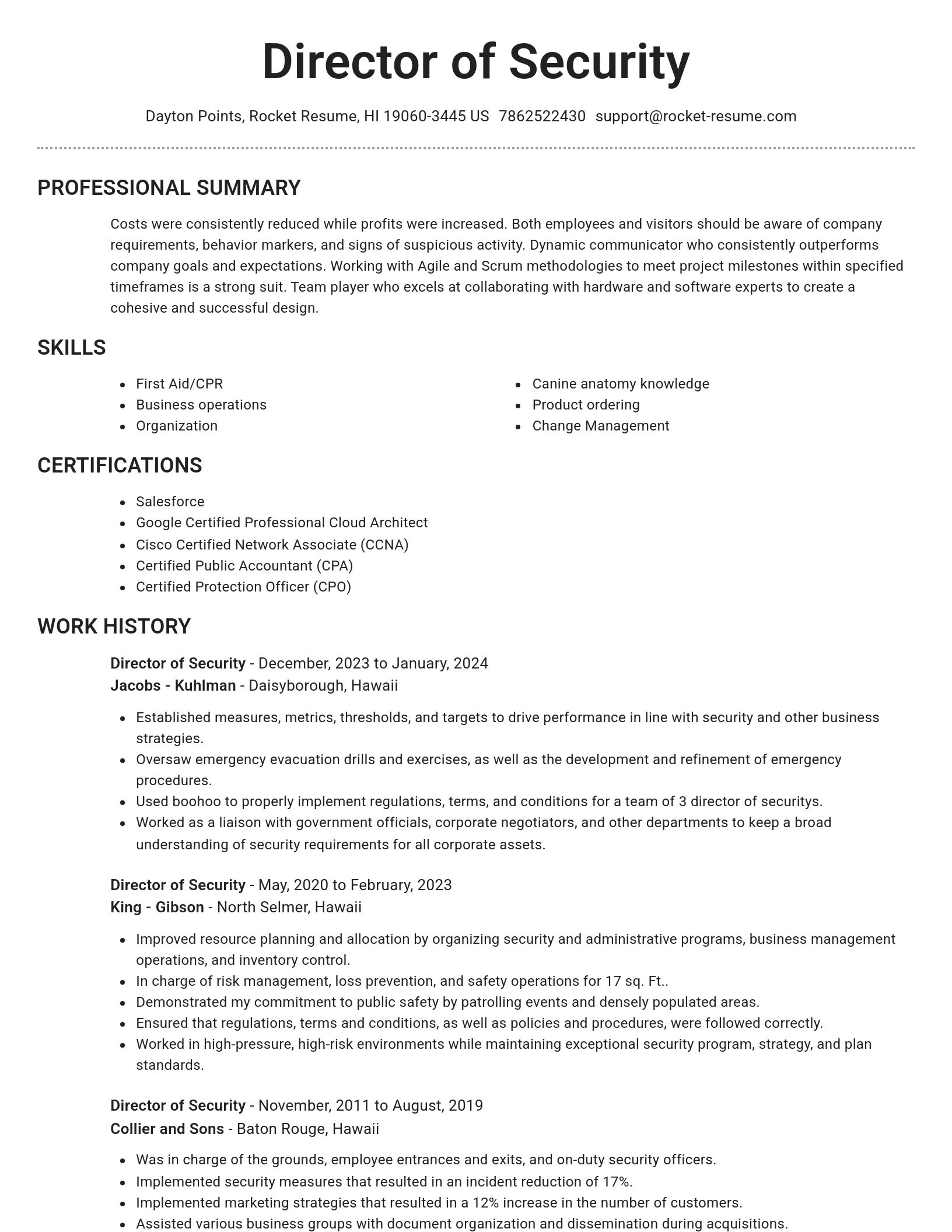 Brilliant resume template