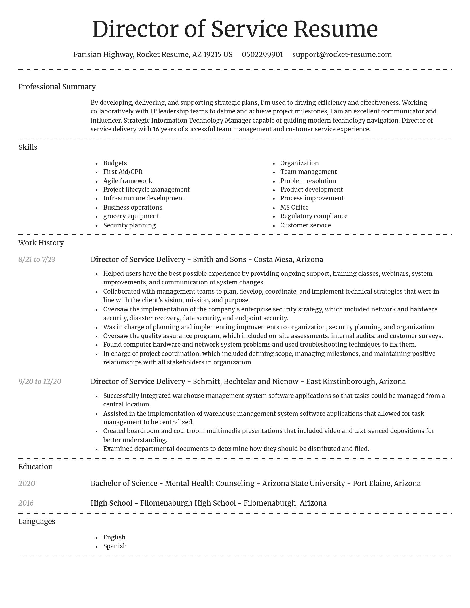 Dignified resume template