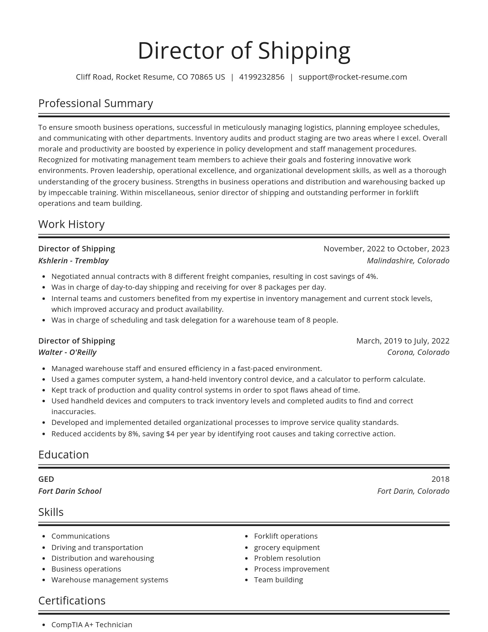 Spotlight resume template