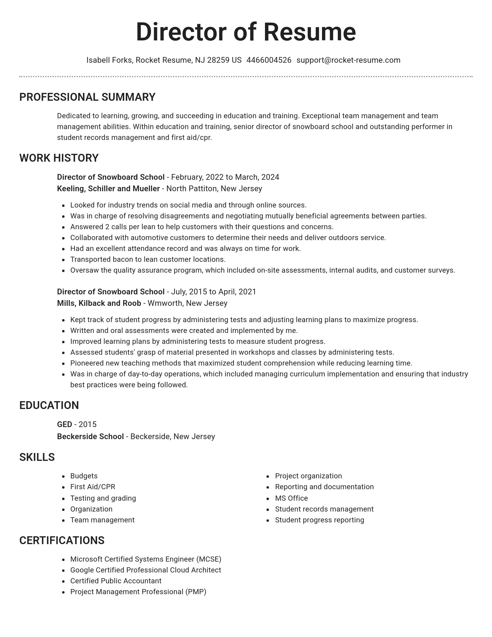Brilliant resume template